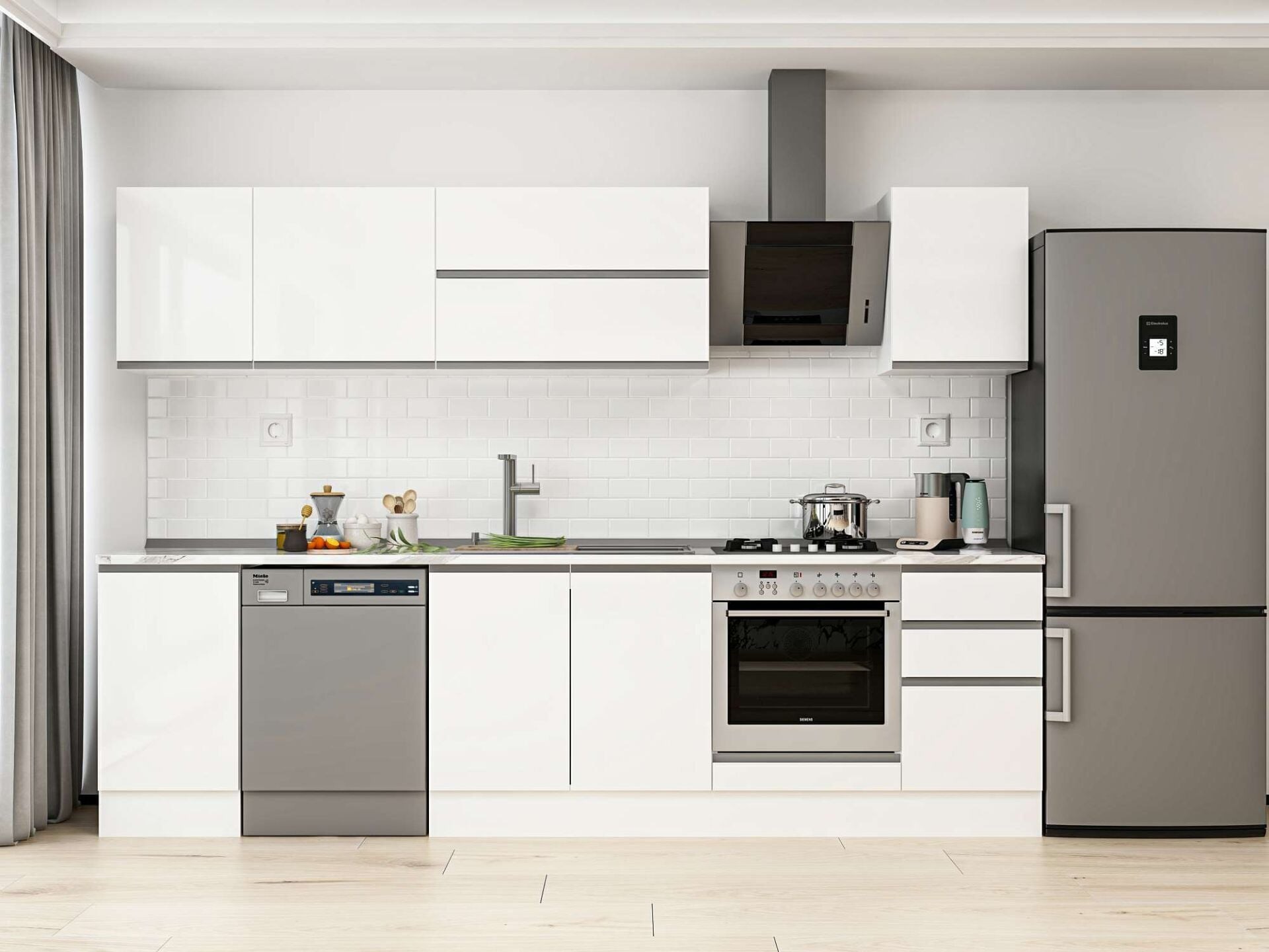 Alvinka 300X210 Cm High Gloss Mutfak Dolabı M-E90S45S45-2