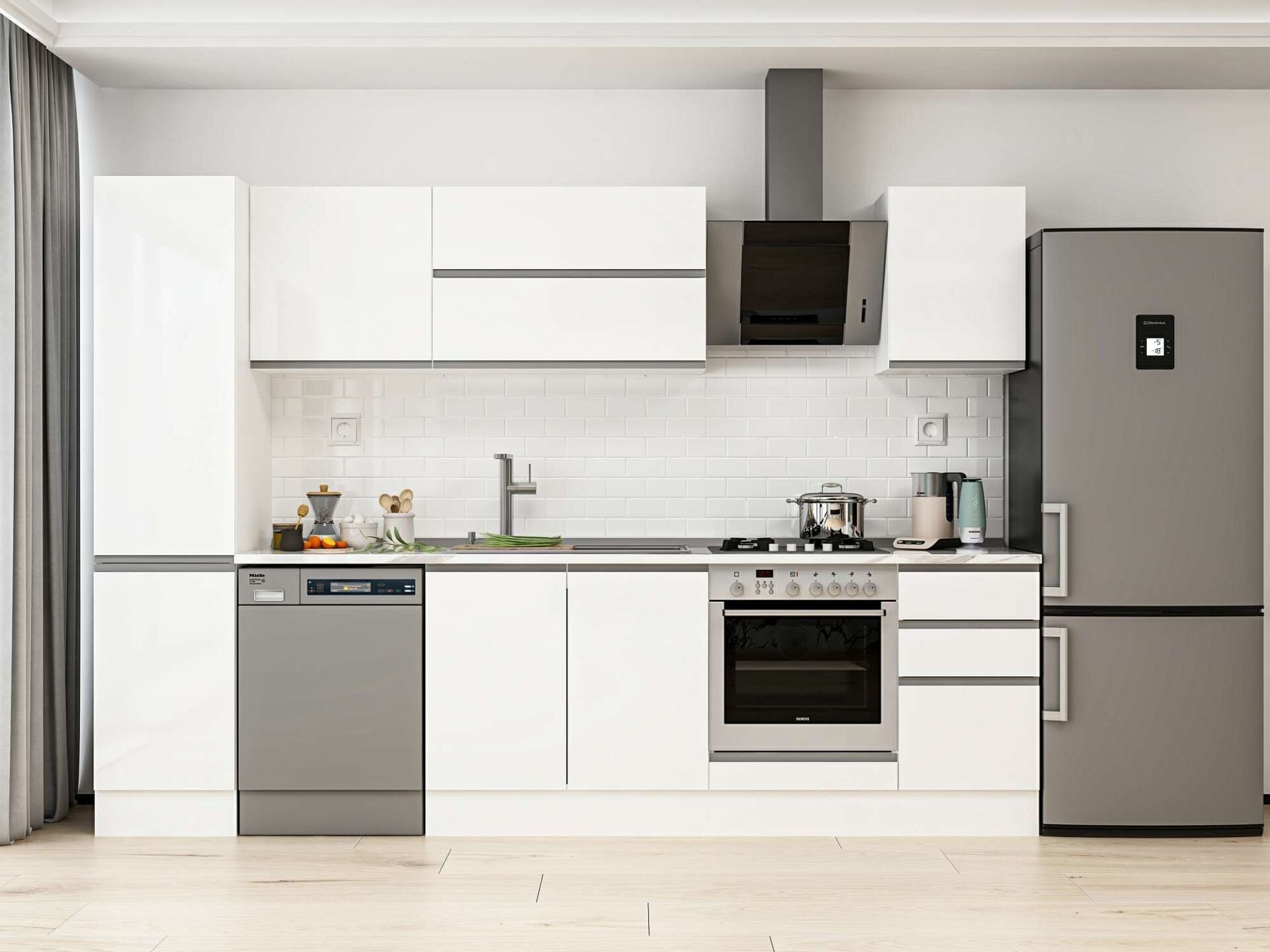 Alvinka 300X210 Cm High Gloss Mutfak Dolabı Mb-E90B45S45-2