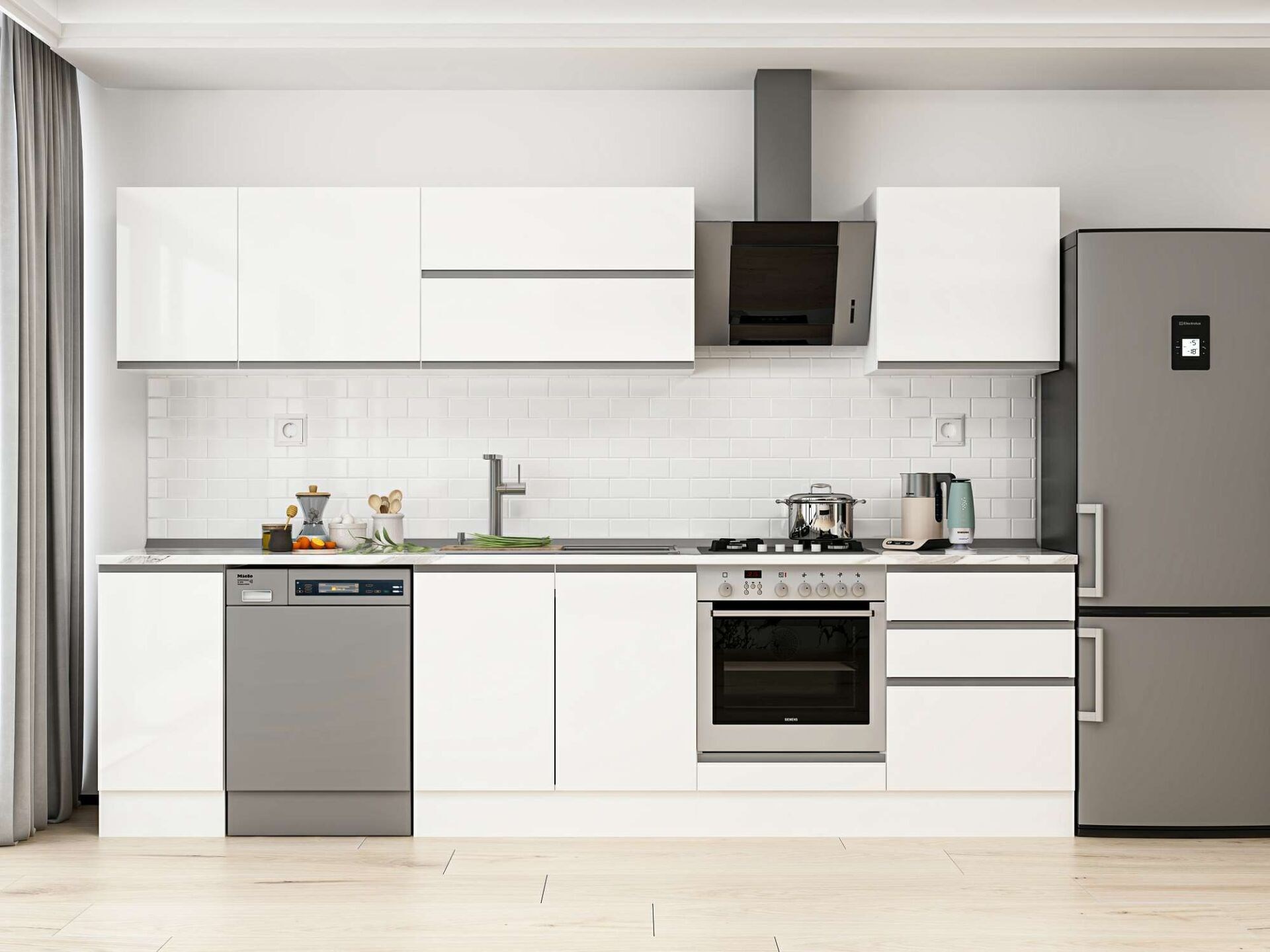 Alvinka 300X210 Cm High Gloss Mutfak Dolabı M-E80S40S60-2