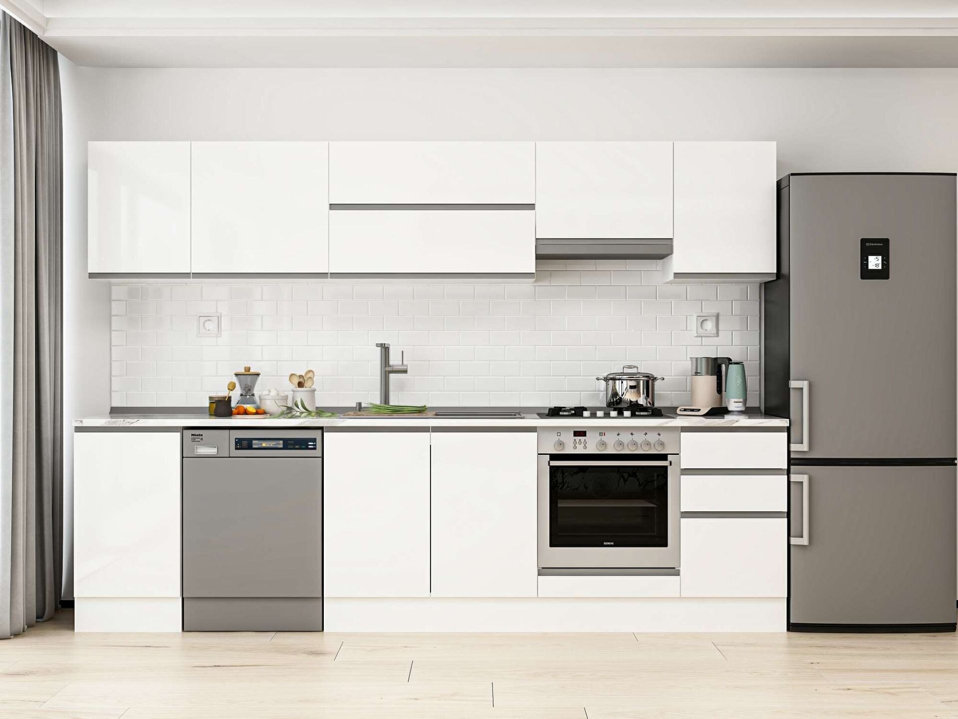 Alvinka 300X210 Cm High Gloss Mutfak Dolabı M-E90S45S45-1
