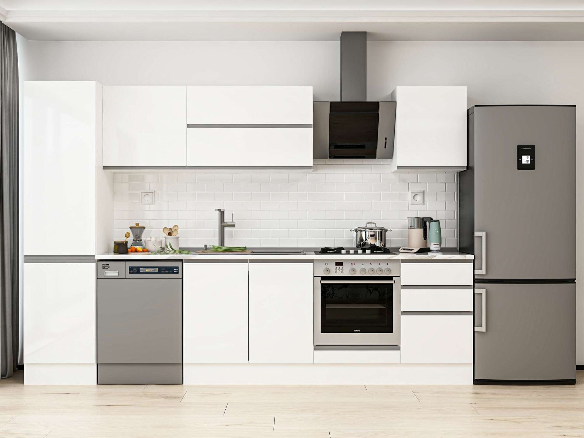 Alvinka 300X210 Cm High Gloss Mutfak Dolabı Mb-E80B50S50-2
