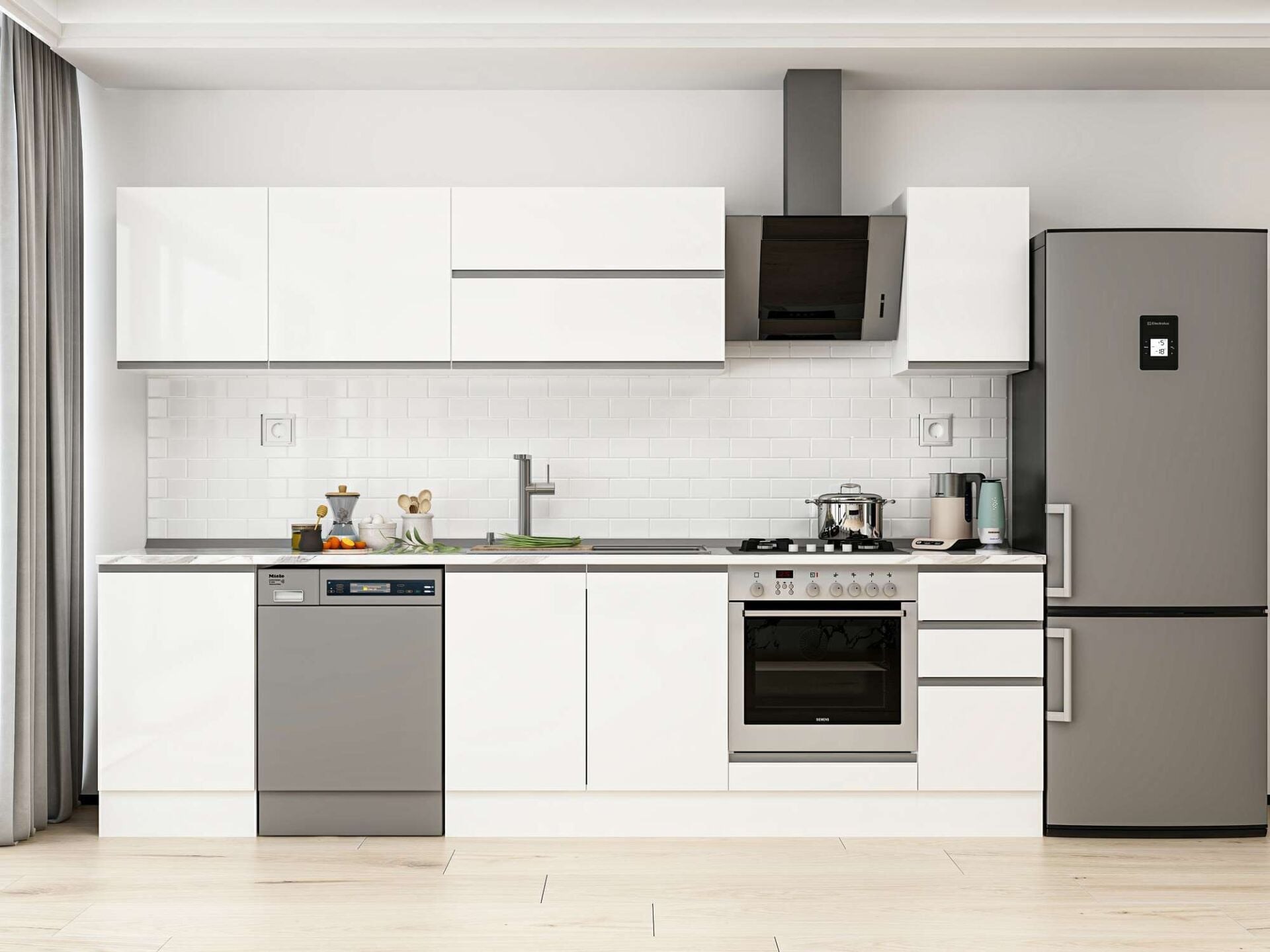 Alvinka 300X210 Cm High Gloss Mutfak Dolabı M-E90S50S40-2