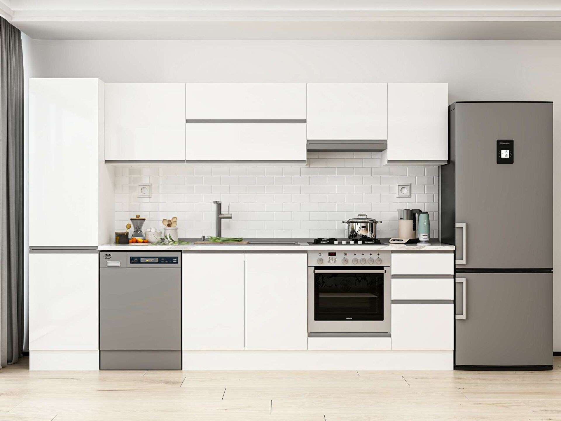 Alvinka 305X210 Cm High Gloss Mutfak Dolabı Mb-E90B50S45-1