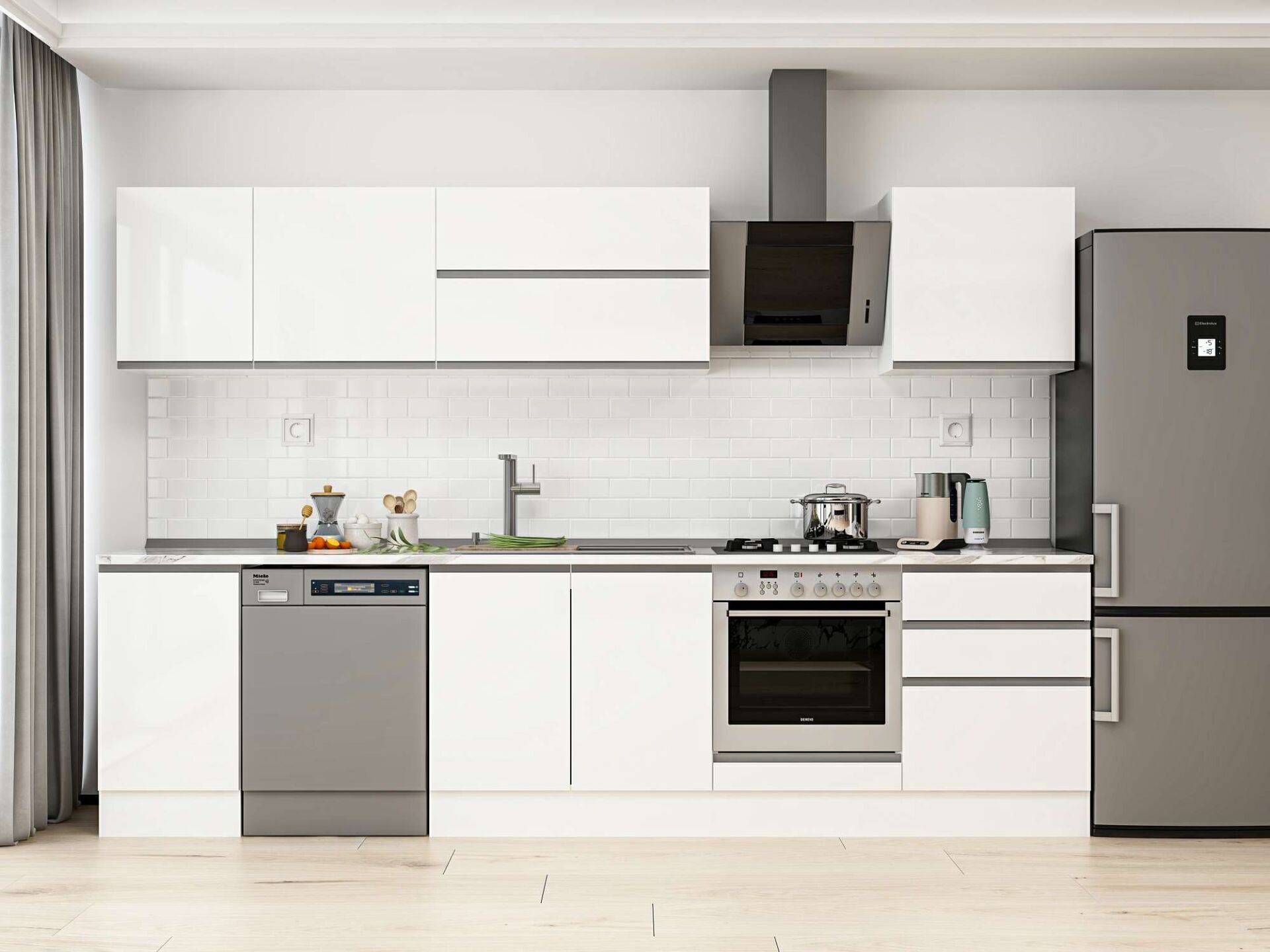 Alvinka 305X210 Cm High Gloss Mutfak Dolabı M-E80S45S60-2
