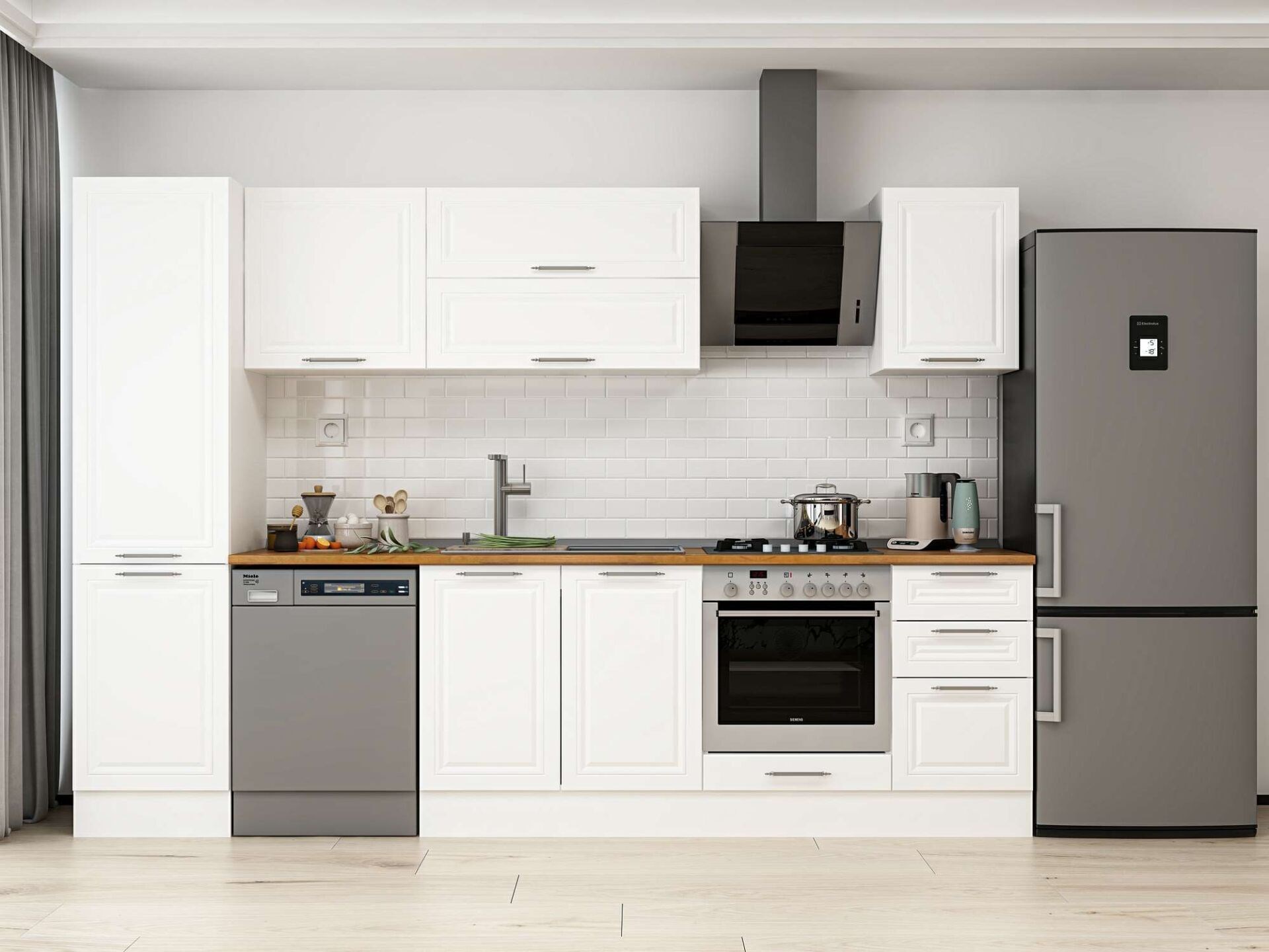 Alvinka 305X210 Cm Klasik Mebran Mutfak Dolabı Mb-E90B50S45-2