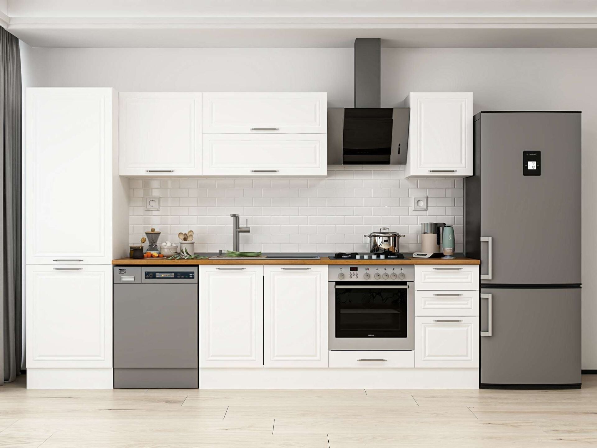 Alvinka 305X210 Cm Klasik Mebran Mutfak Dolabı Mb-E80B60S45-2