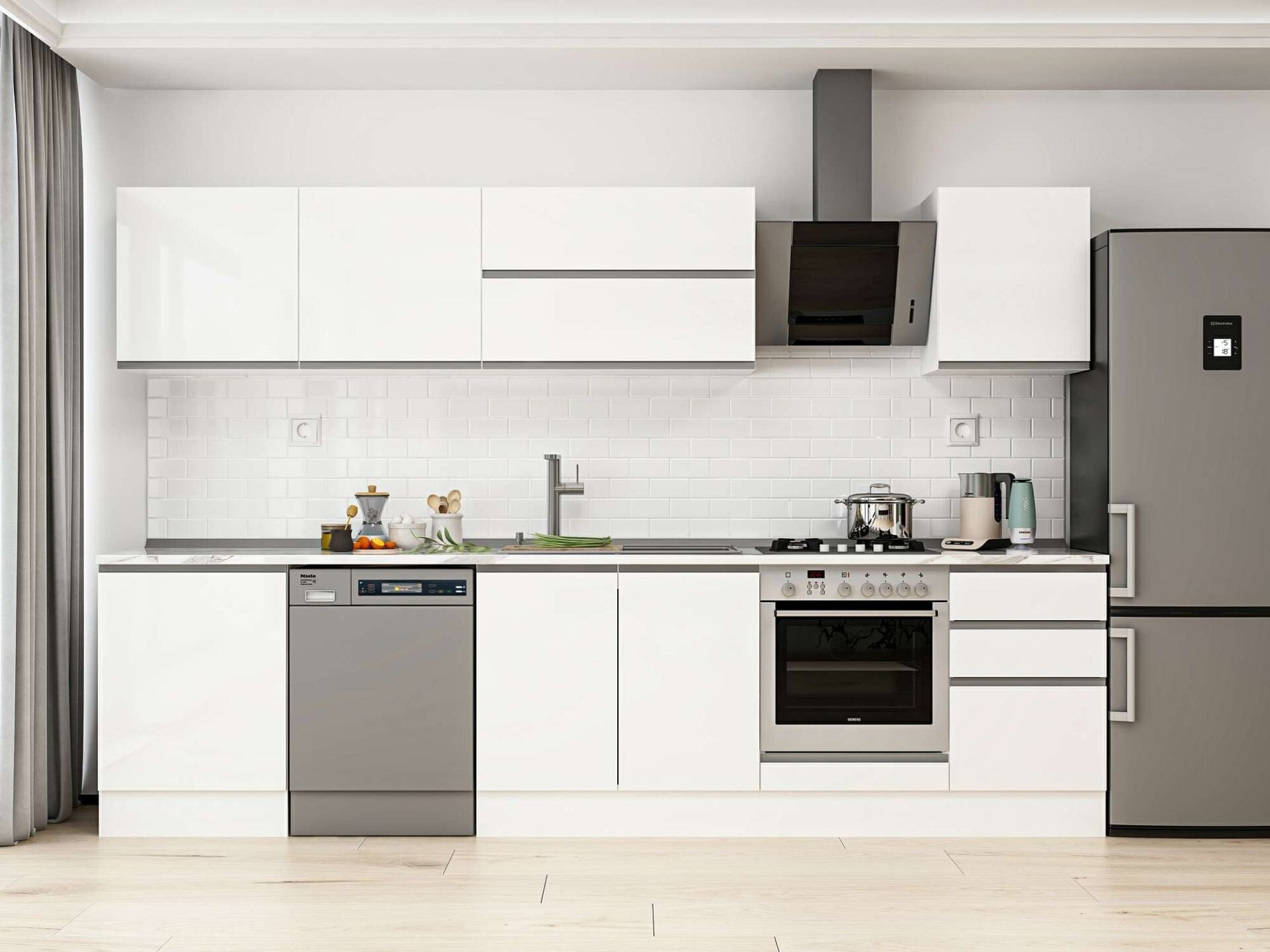 Alvinka 310X210 Cm High Gloss Mutfak Dolabı M-E80S60S50-2