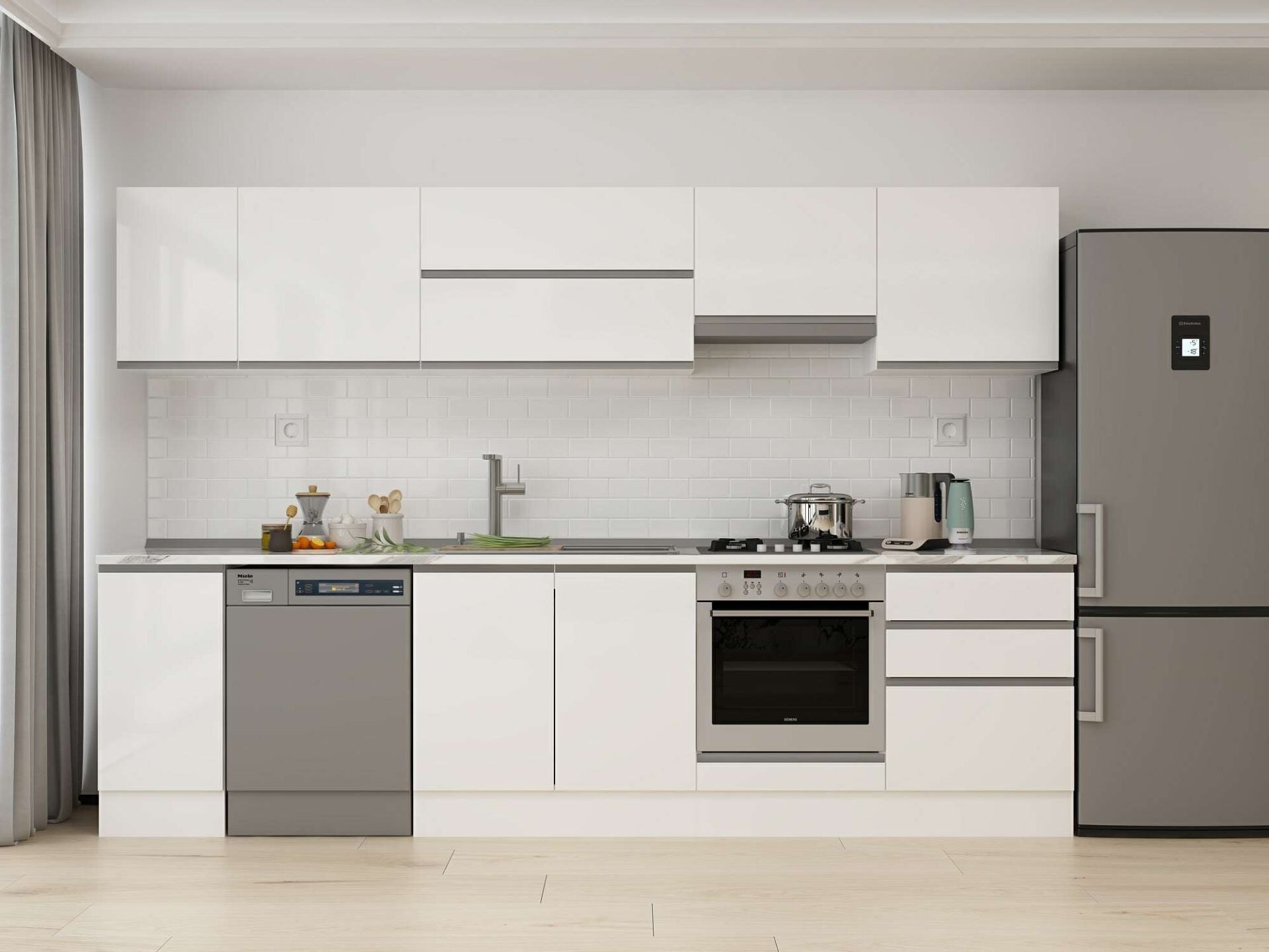 Alvinka 310X210 Cm High Gloss Mutfak Dolabı M-E90S40S60-1