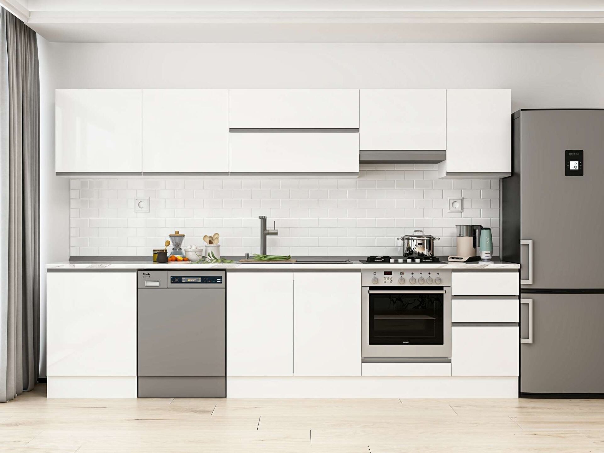 Alvinka 315X210 Cm High Gloss Mutfak Dolabı M-E90S60S45-1