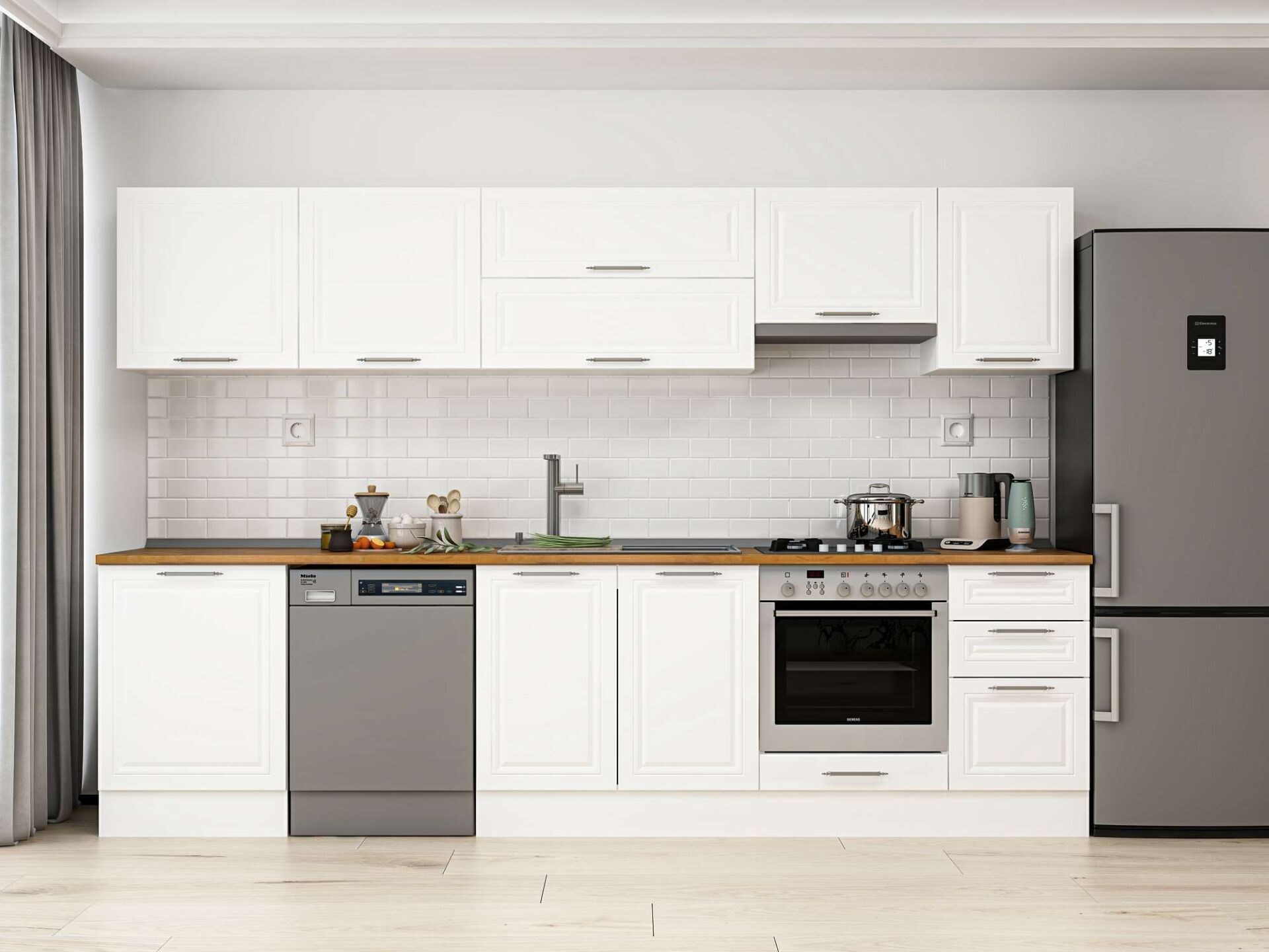 Alvinka 315X210 Cm Klasik Mebran Mutfak Dolabı M-E90S60S45-1