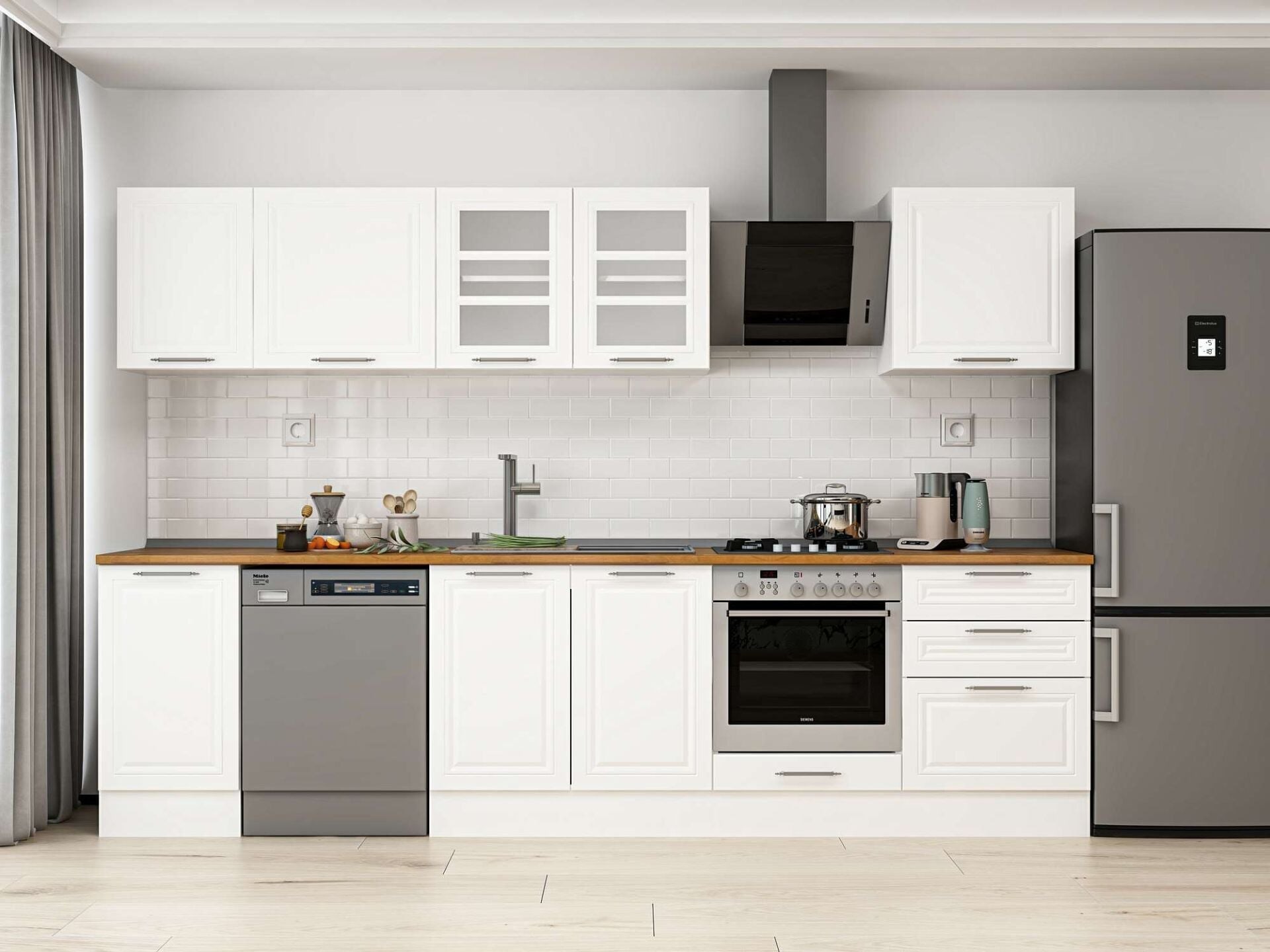 Alvinka 315X210 Cm Klasik Mebran Mutfak Dolabı M-E90S45S60-3