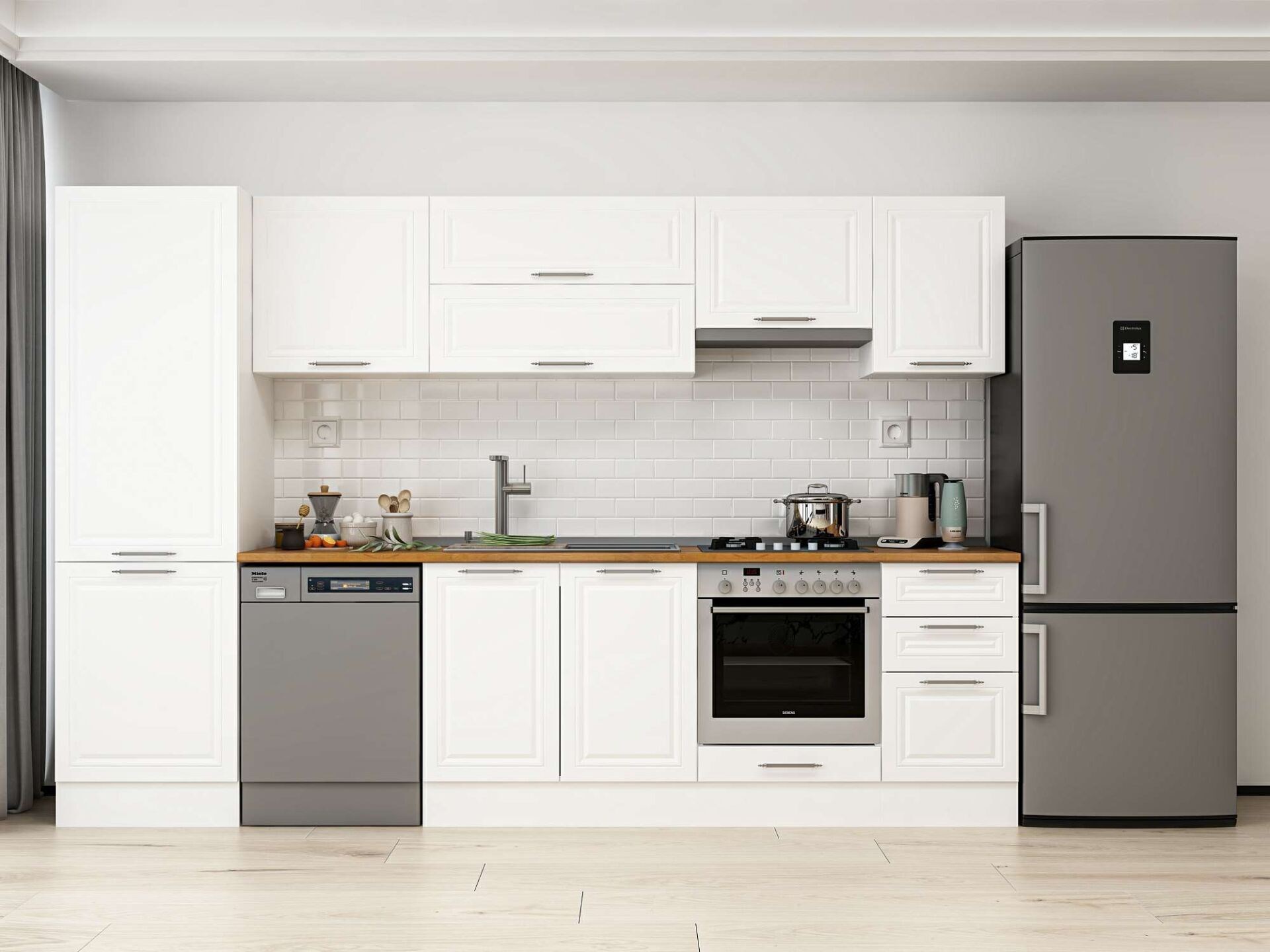 Alvinka 315X210 Cm Klasik Mebran Mutfak Dolabı Mb-E90B60S45-1