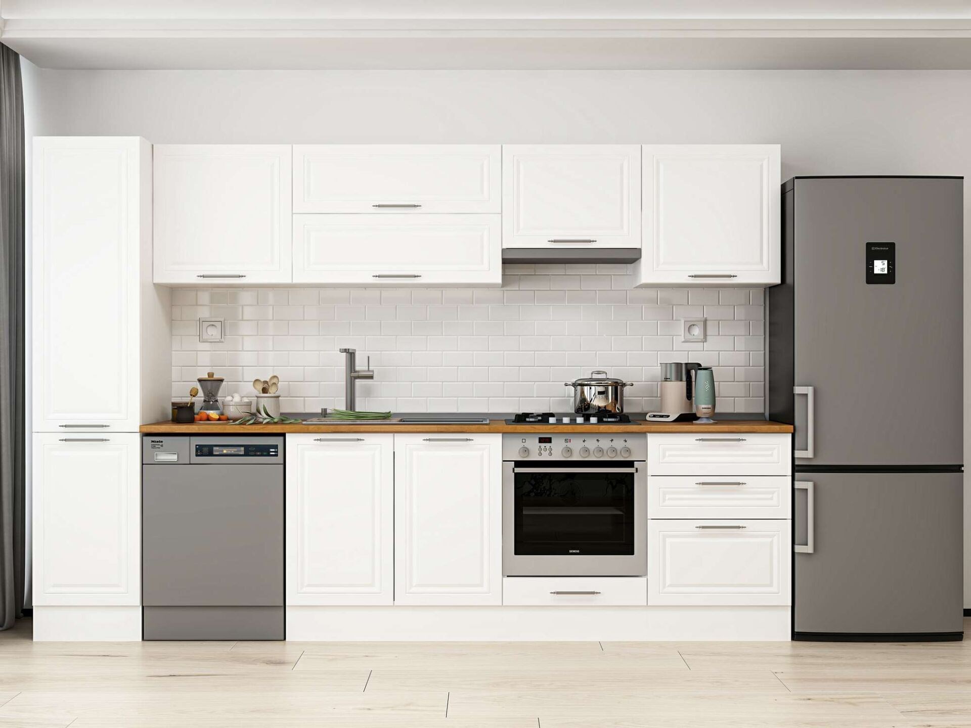 Alvinka 315X210 Cm Klasik Mebran Mutfak Dolabı Mb-E90B45S60-1
