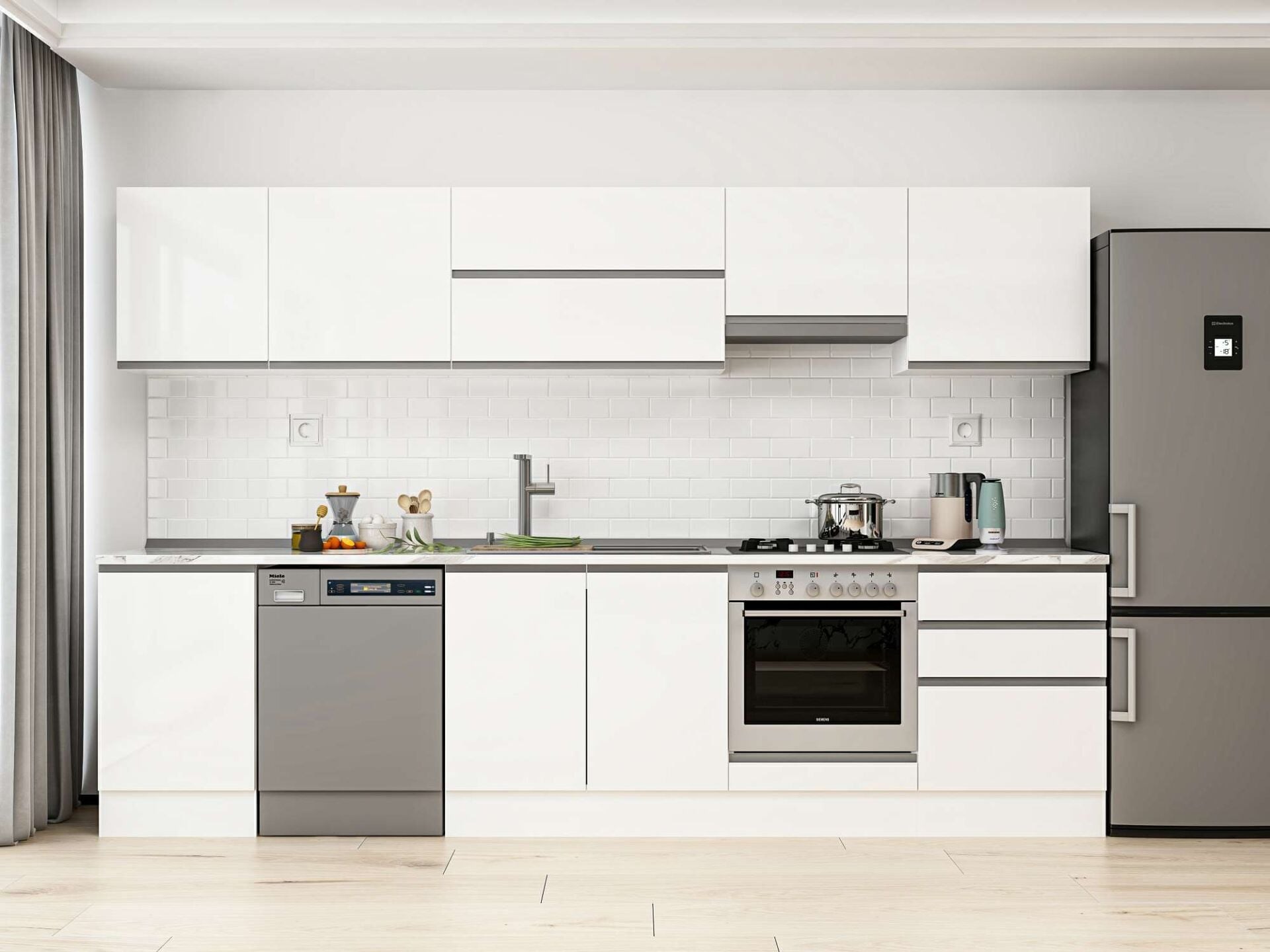 Alvinka 320X210 Cm High Gloss Mutfak Dolabı M-E90S50S60-1
