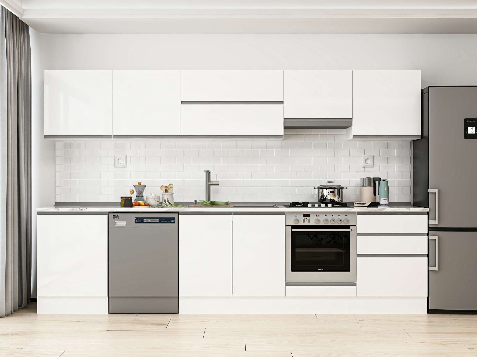 Alvinka 320X210 Cm High Gloss Mutfak Dolabı M-E80S60S60-1