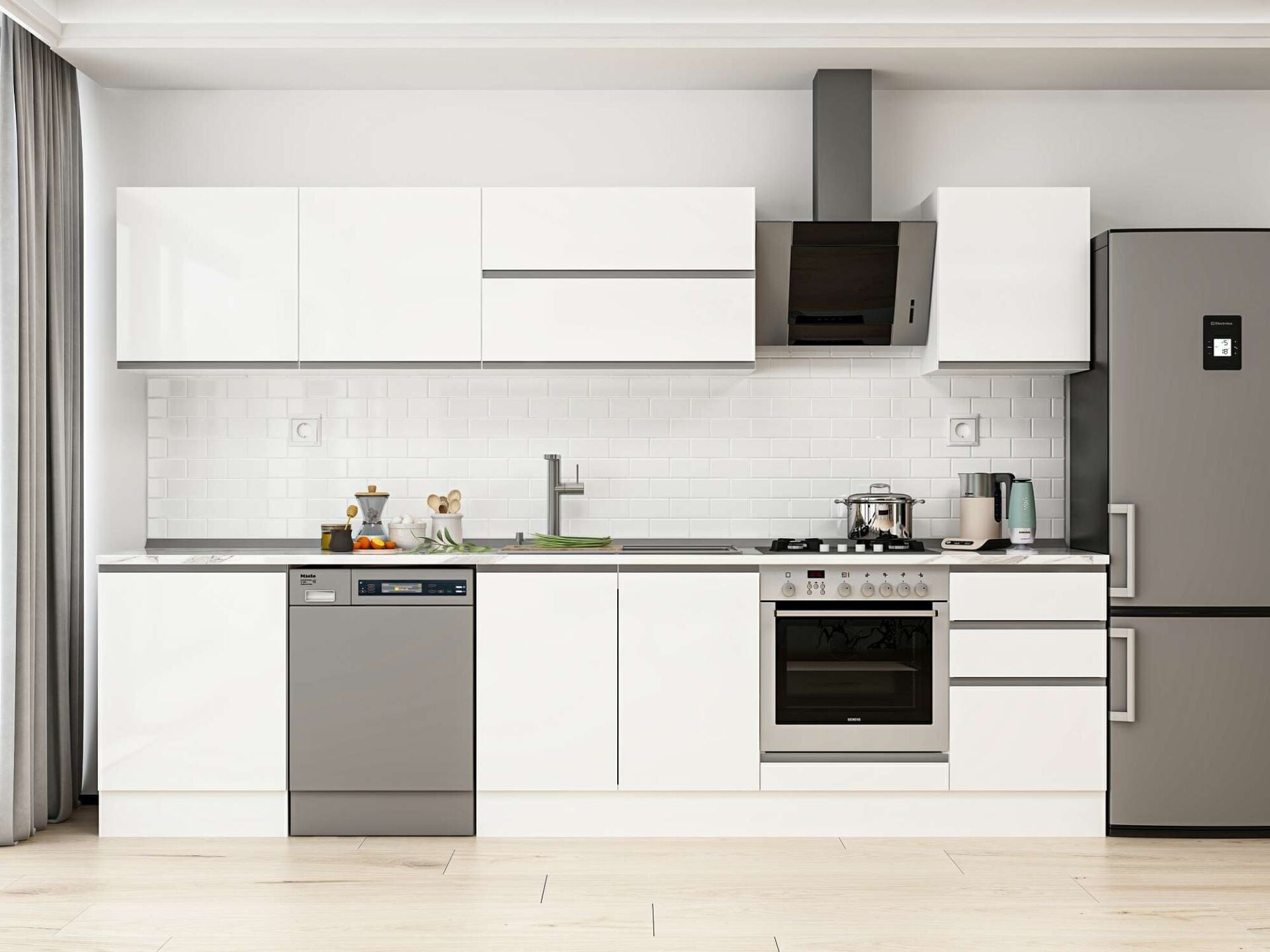 Alvinka 320X210 Cm High Gloss Mutfak Dolabı M-E90S60S50-2