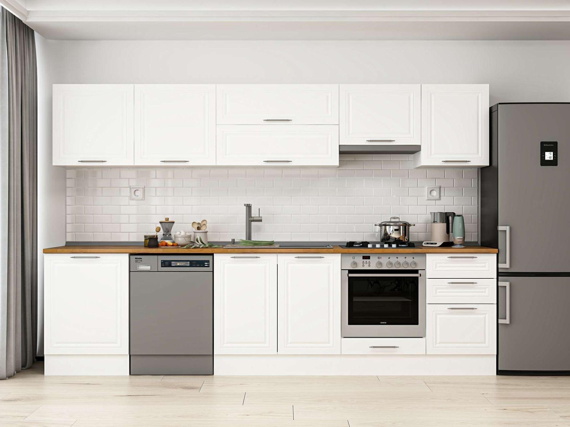 Alvinka 320X210 Cm Klasik Mebran Mutfak Dolabı M-E90S60S50-1