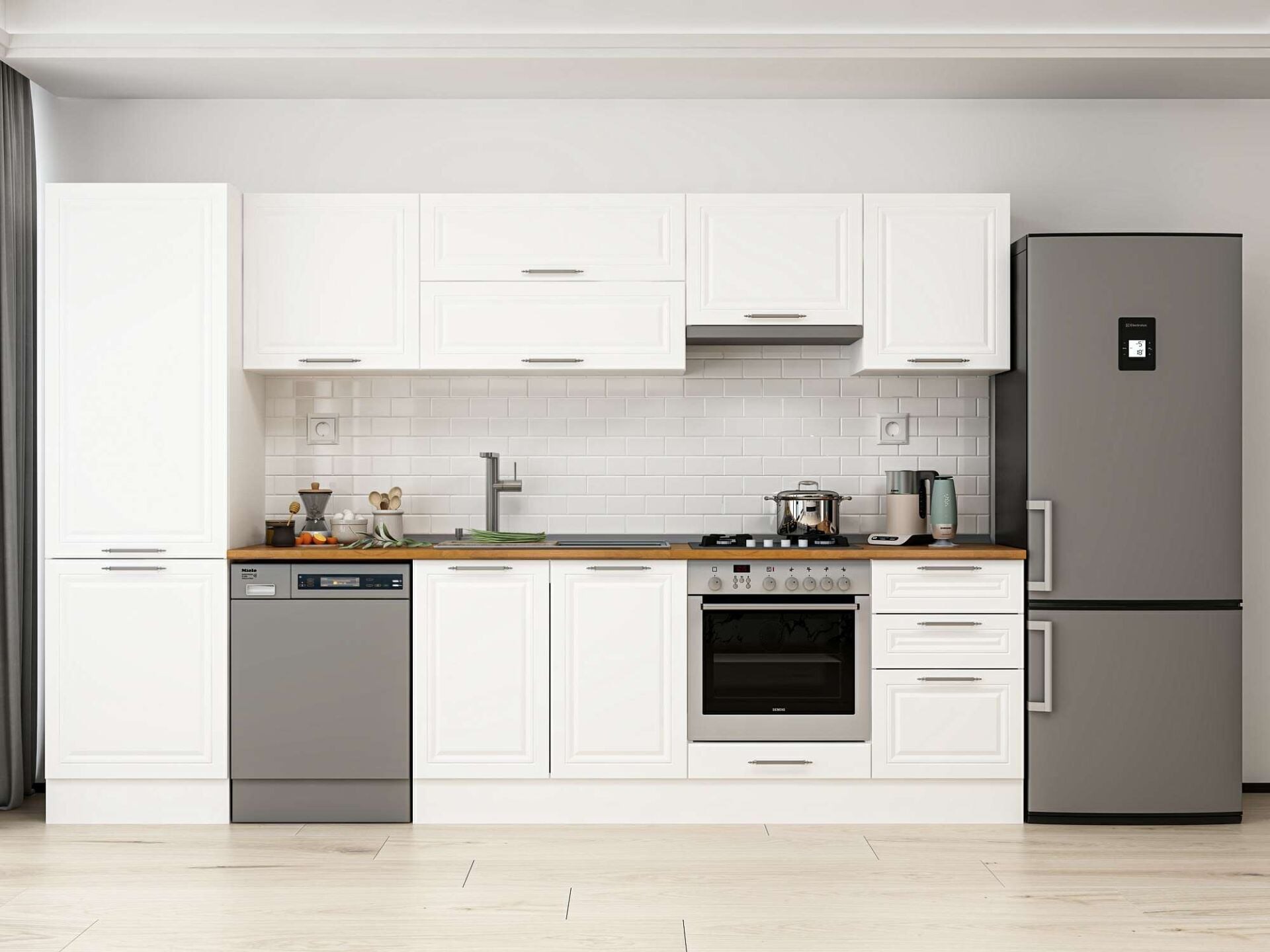 Alvinka 320X210 Cm Klasik Mebran Mutfak Dolabı Mb-E90B60S50-1