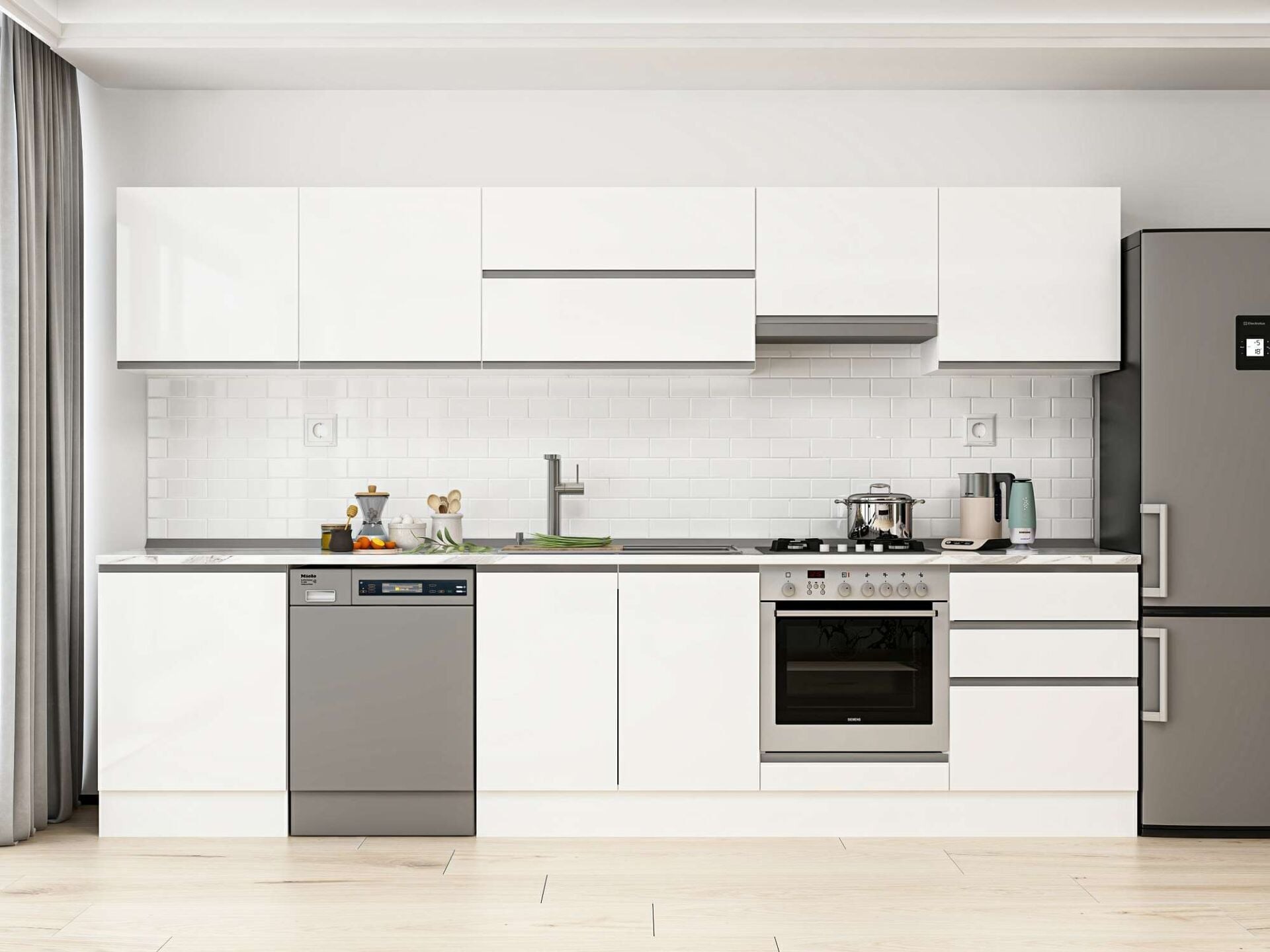 Alvinka 330X210 Cm High Gloss Mutfak Dolabı M-E90S60S60-1