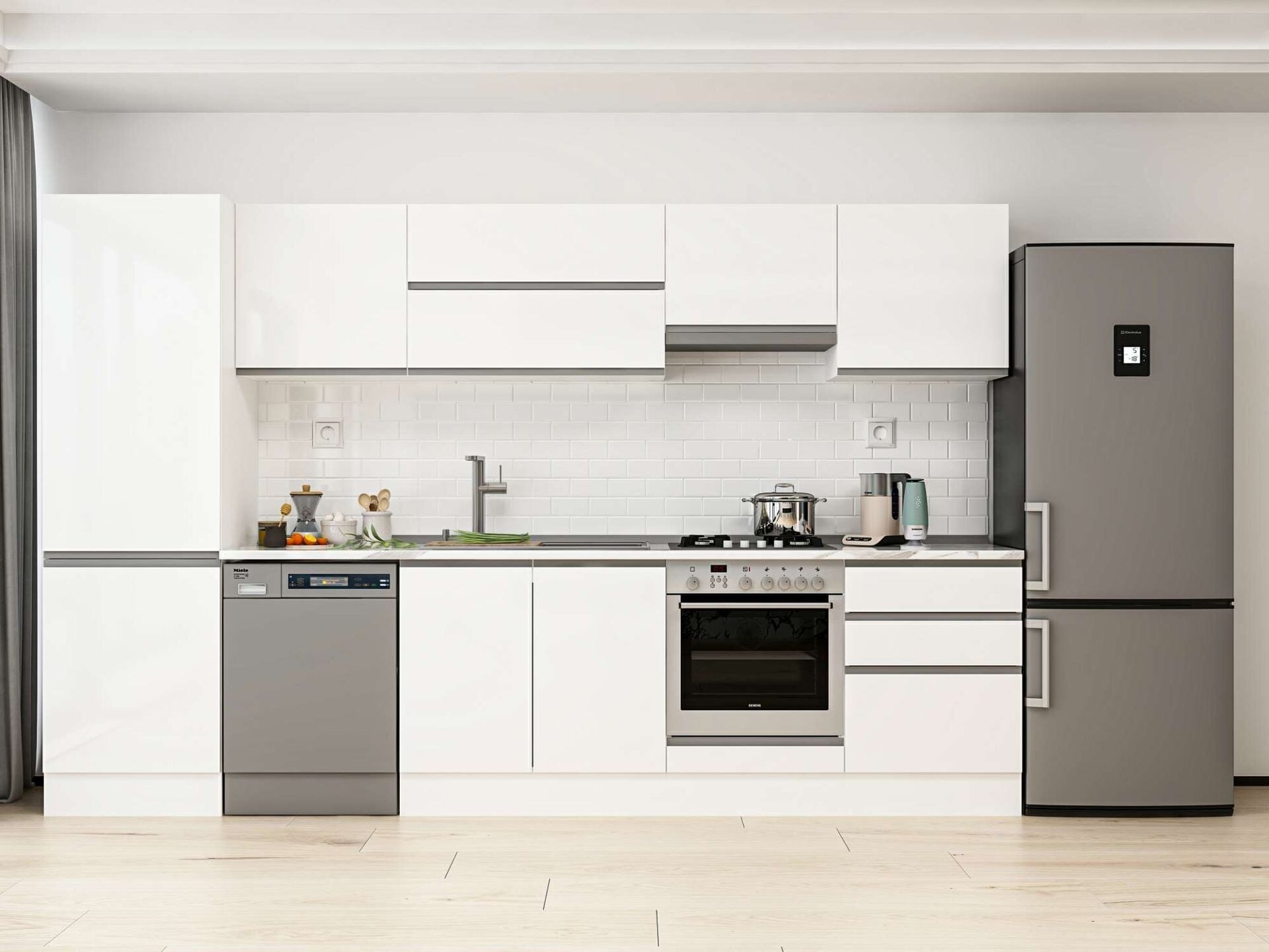 Alvinka 330X210 Cm High Gloss Mutfak Dolabı Mb-E90B60S60-1