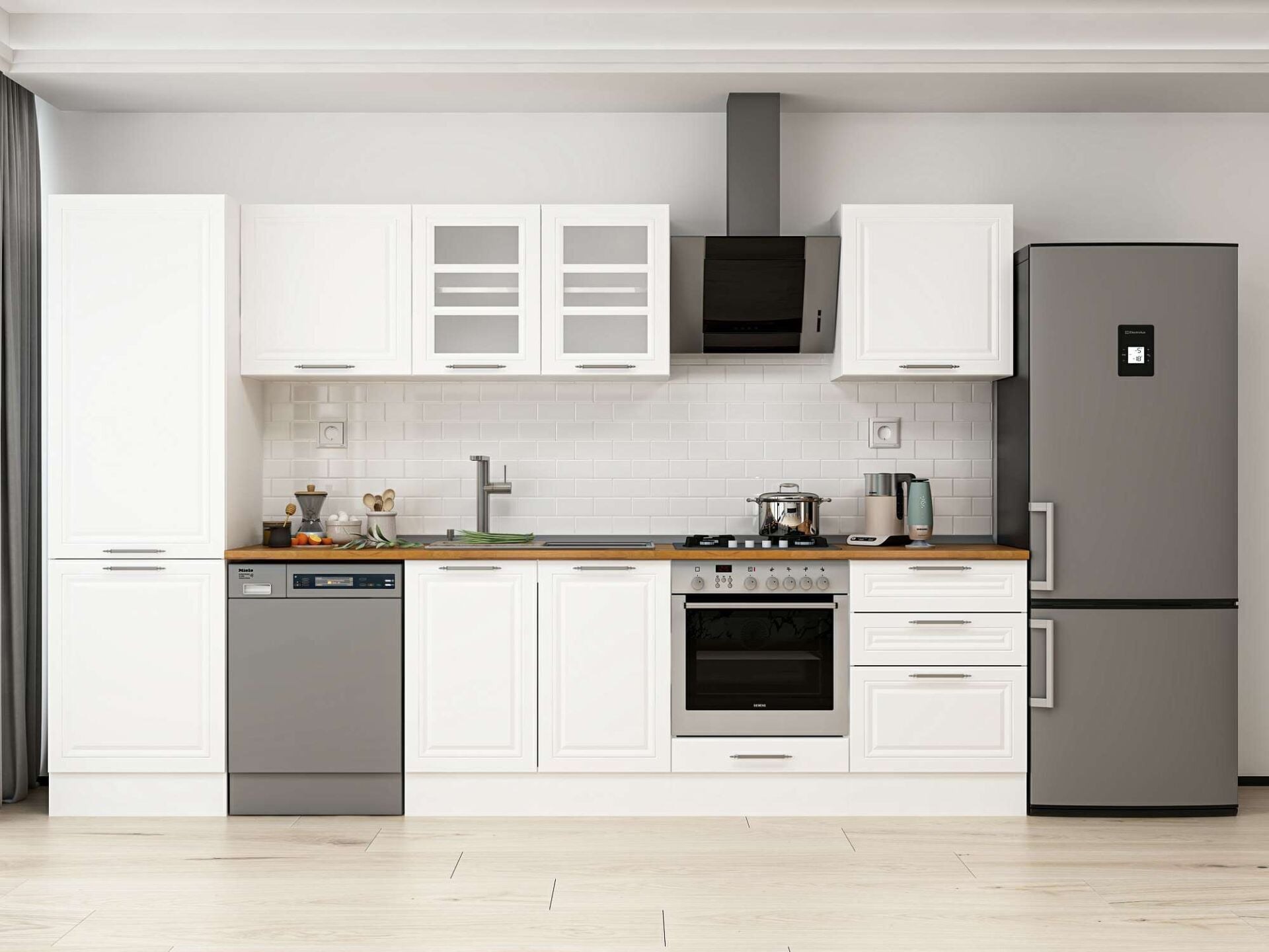 Alvinka 330X210 Cm Klasik Mebran Mutfak Dolabı Mb-E90B60S60-3