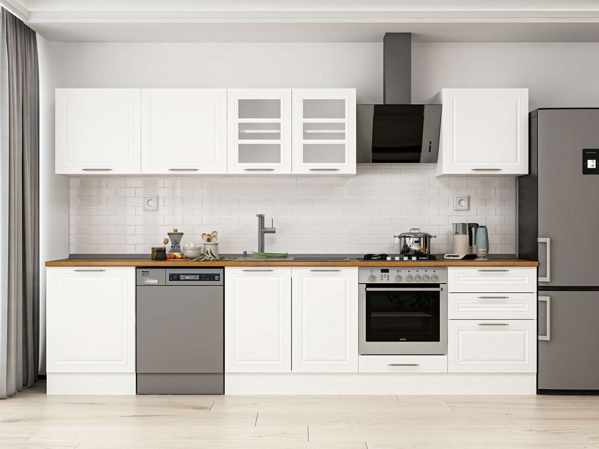 Alvinka 330X210 Cm Klasik Mebran Mutfak Dolabı M-E90S60S60-3