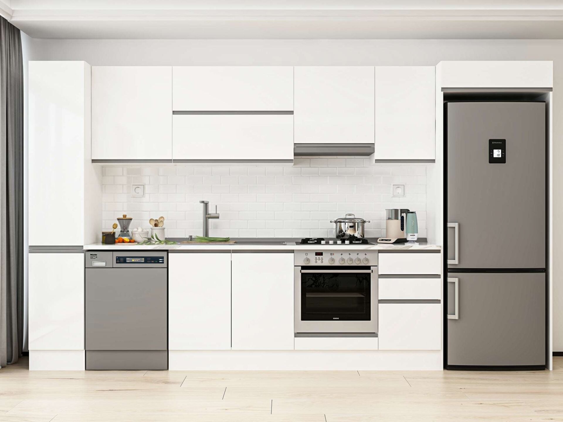 Alvinka 365X222 Cm High Gloss Mutfak Dolabı Mbb-E80B40S45-1