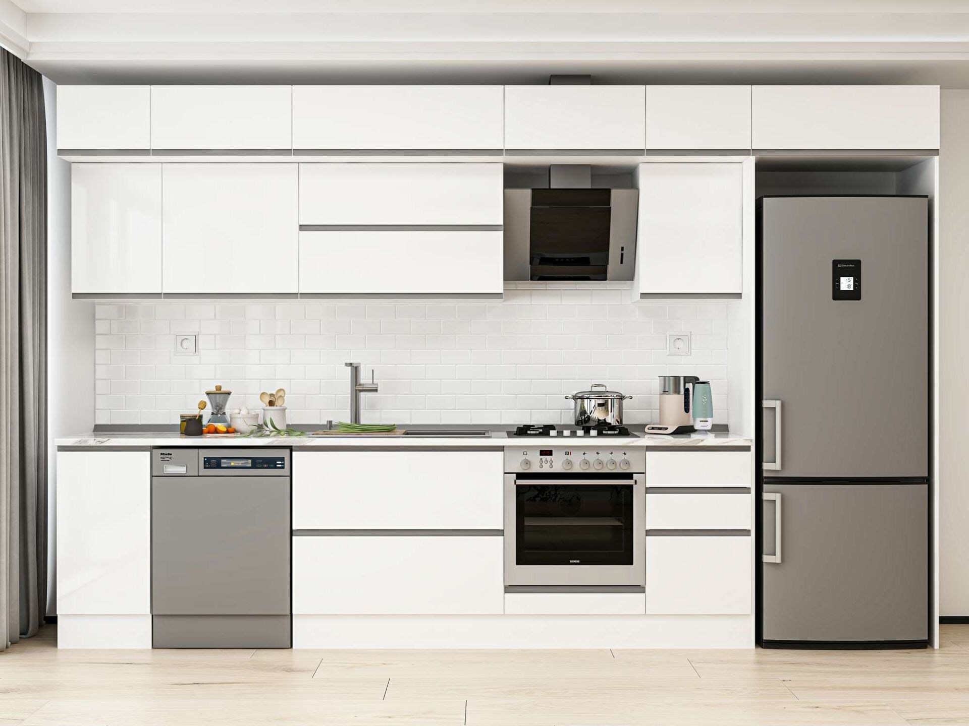 Alvinka 365X240 Cm High Gloss Mutfak Dolabı Mb-E80S40S45-2