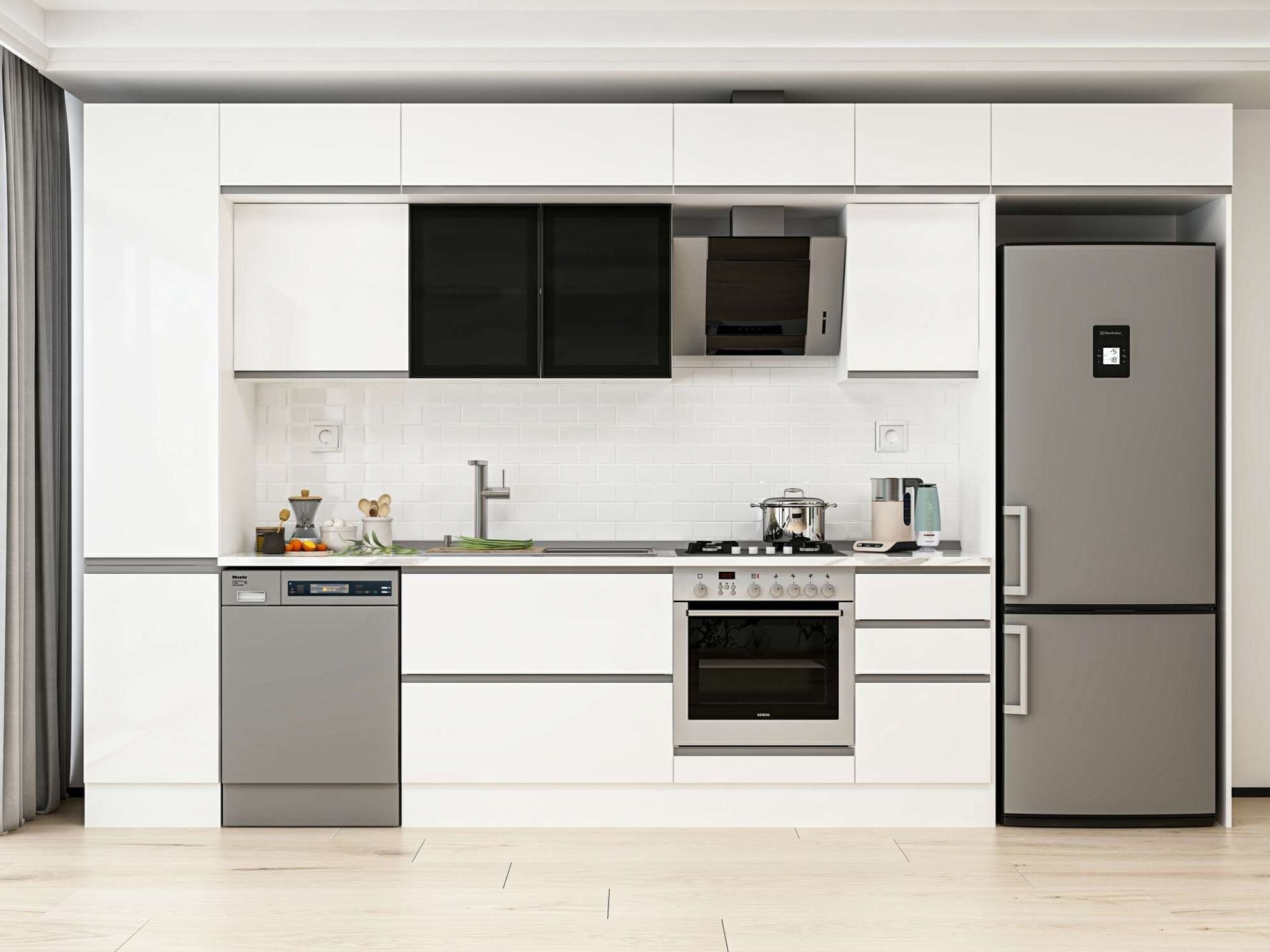 Alvinka 370X240 Cm High Gloss Mutfak Dolabı Mbb-E80B45S45-3