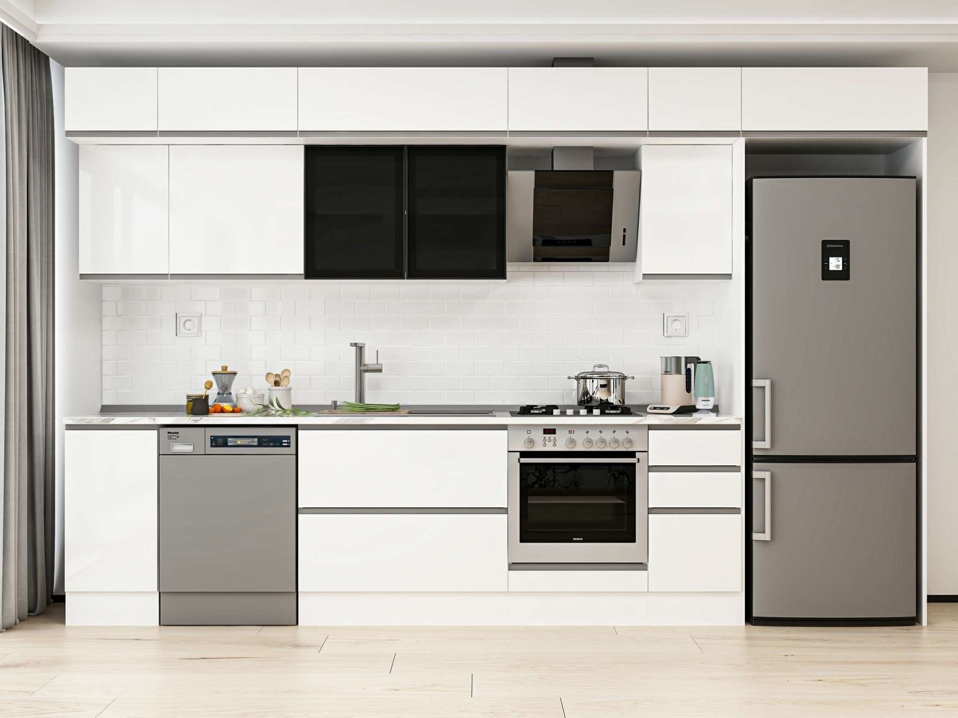Alvinka 370X240 Cm High Gloss Mutfak Dolabı Mb-E90S40S40-3