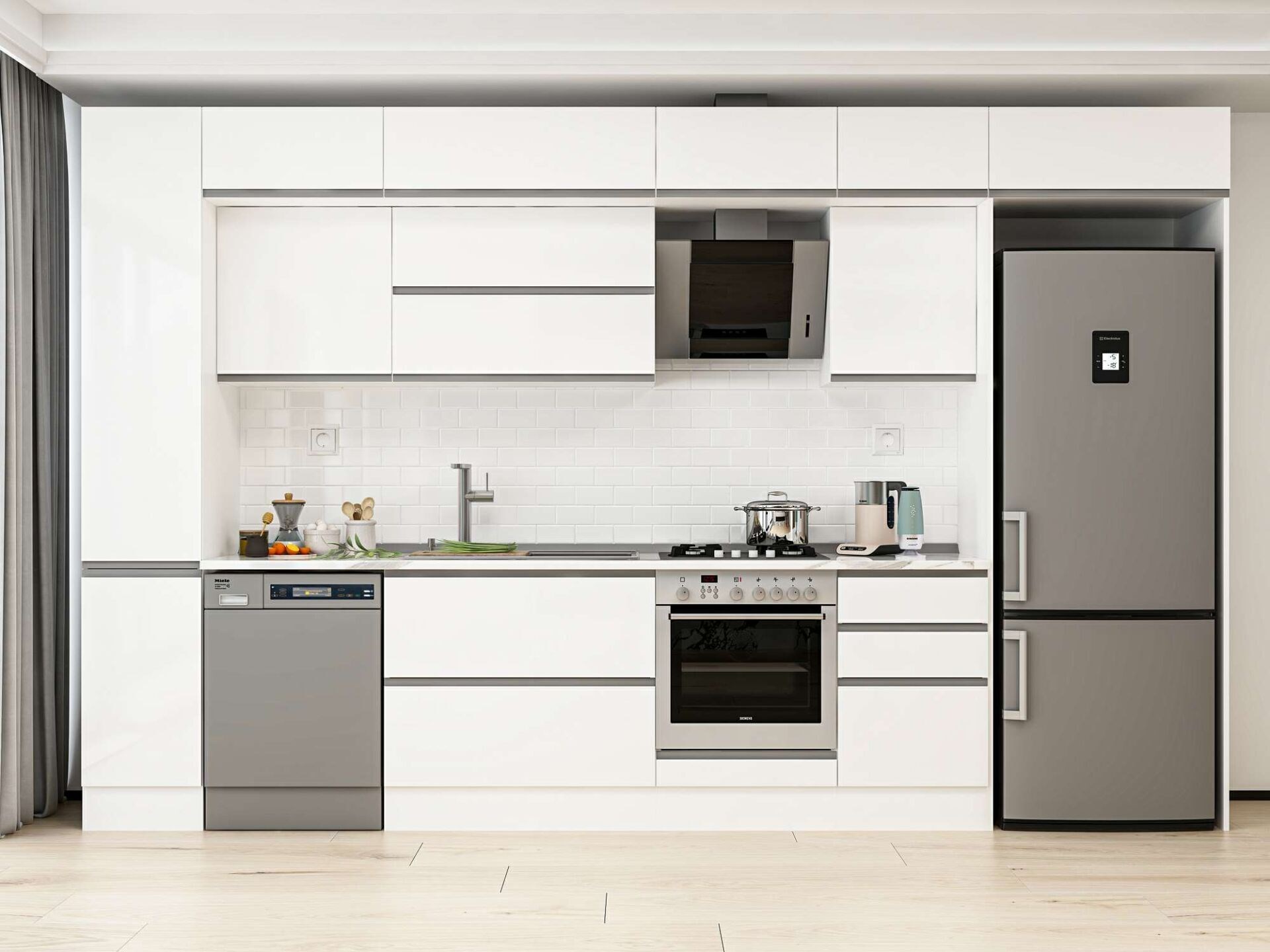 Alvinka 370X240 Cm High Gloss Mutfak Dolabı Mbb-E80B40S50-2