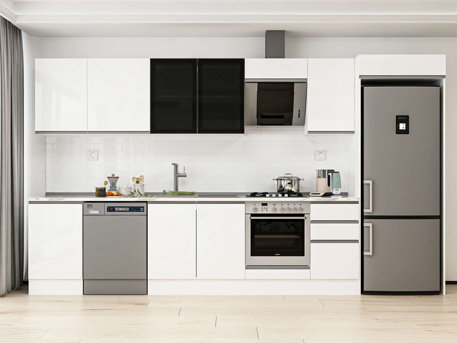 Alvinka 375X222 Cm High Gloss Mutfak Dolabı Mb-E80S50S45-3