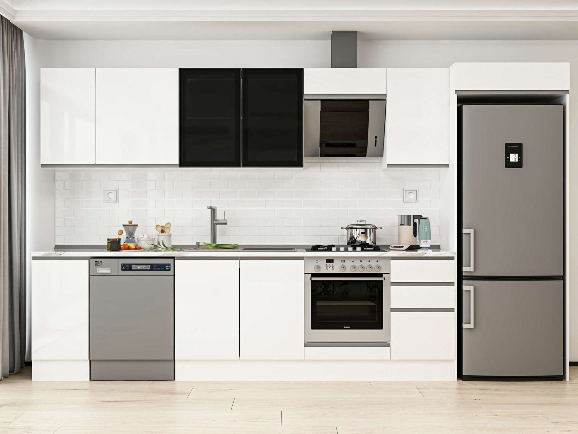 Alvinka 375X222 Cm High Gloss Mutfak Dolabı Mb-E90S40S45-3