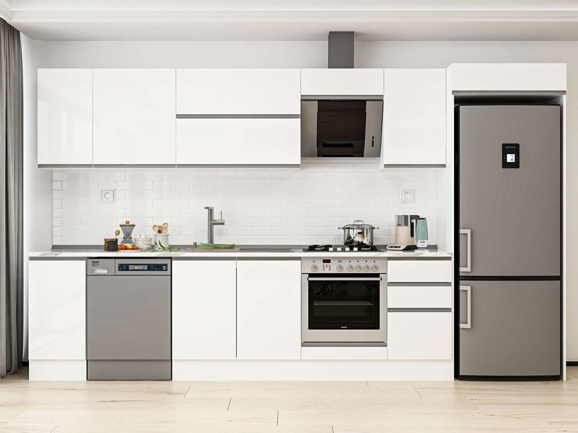 Alvinka 375X222 Cm High Gloss Mutfak Dolabı Mb-E90S40S45-2