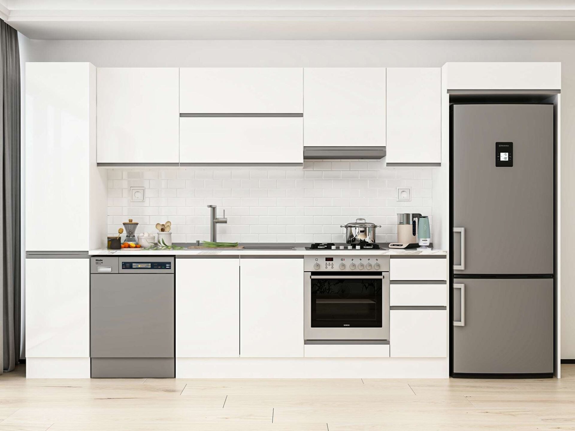 Alvinka 375X222 Cm High Gloss Mutfak Dolabı Mbb-E90B45S40-1