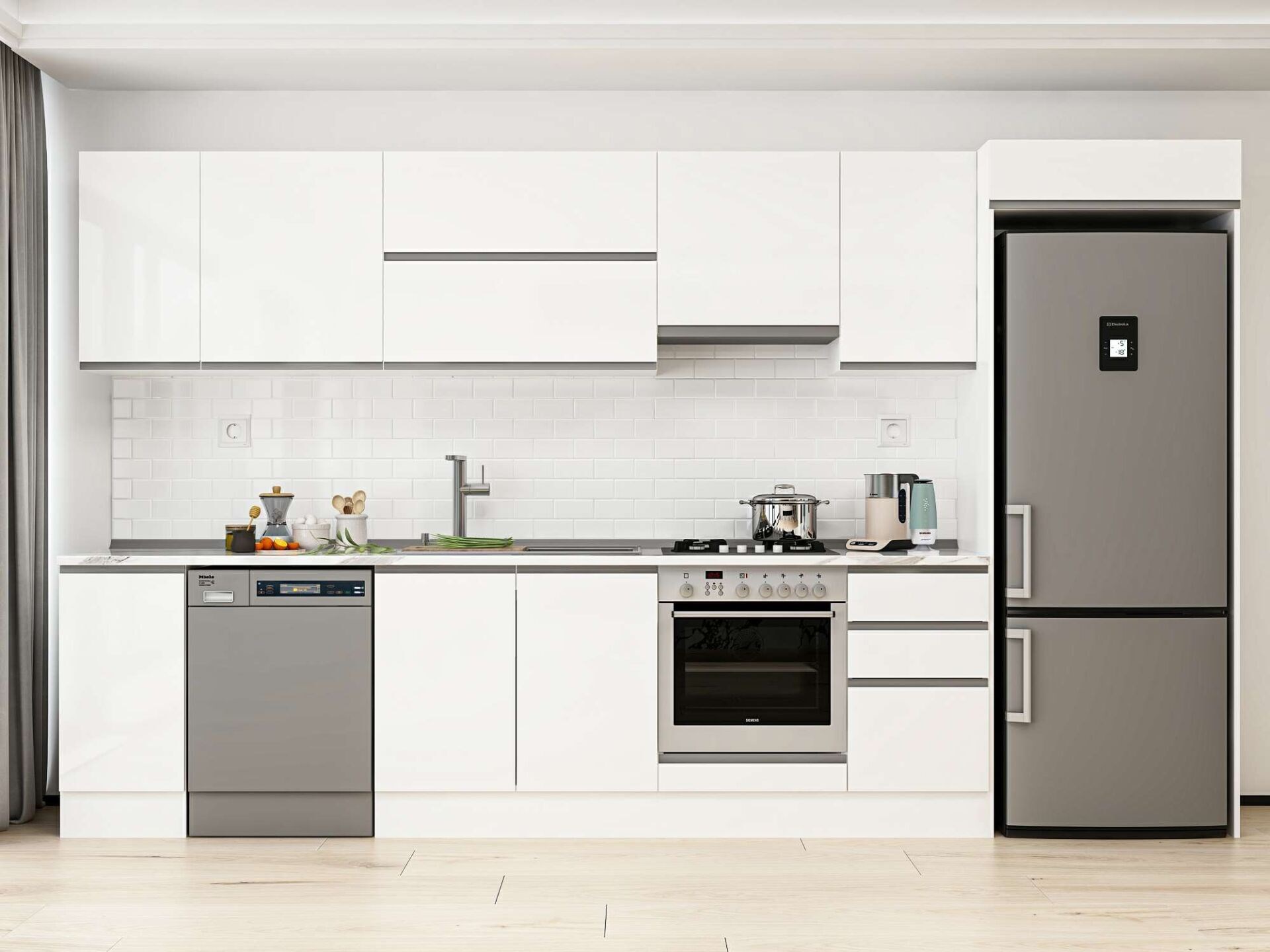 Alvinka 375X222 Cm High Gloss Mutfak Dolabı Mb-E90S40S45-1