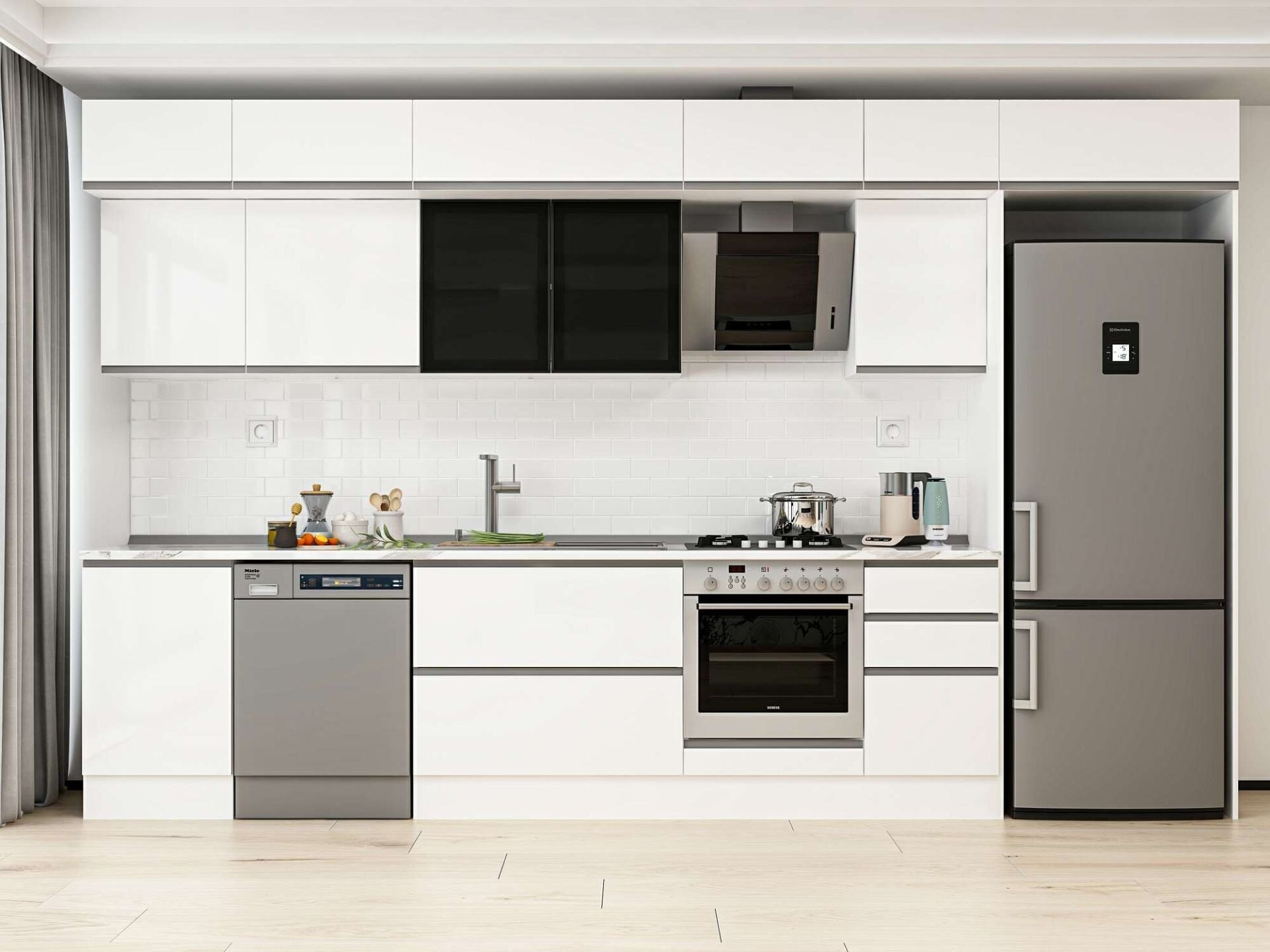 Alvinka 375X240 Cm High Gloss Mutfak Dolabı Mb-E80S50S45-3