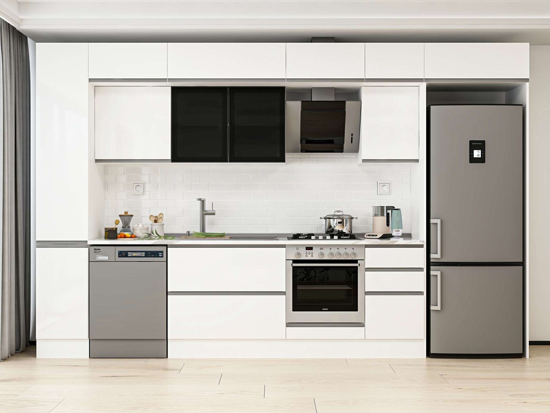 Alvinka 375X240 Cm High Gloss Mutfak Dolabı Mbb-E90B40S45-3