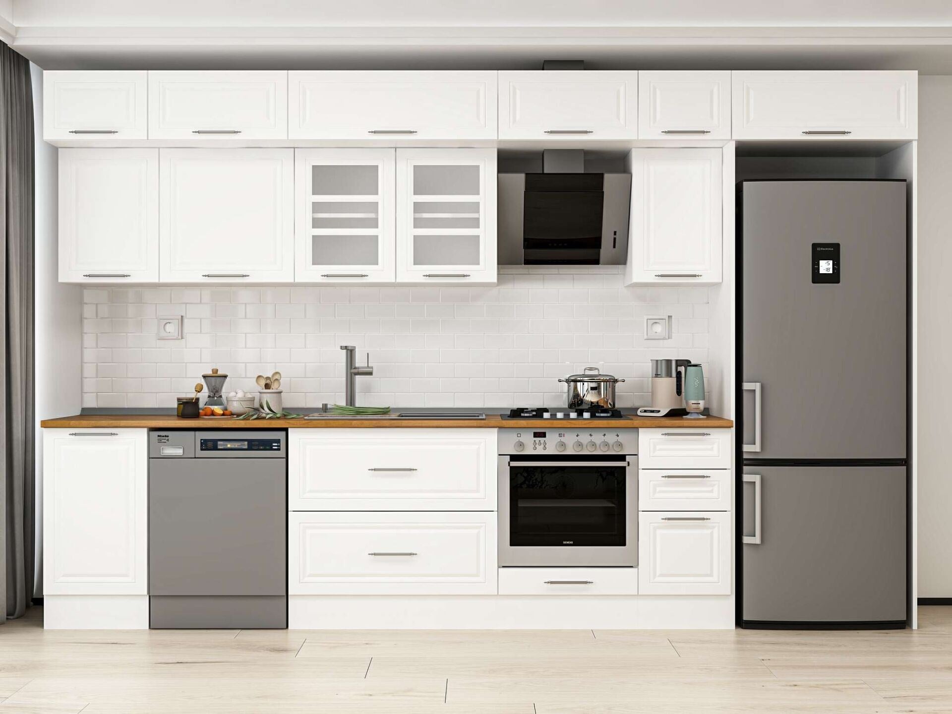 Alvinka 375X240 Cm Klasik Mebran Mutfak Dolabı Mb-E90S45S40-3