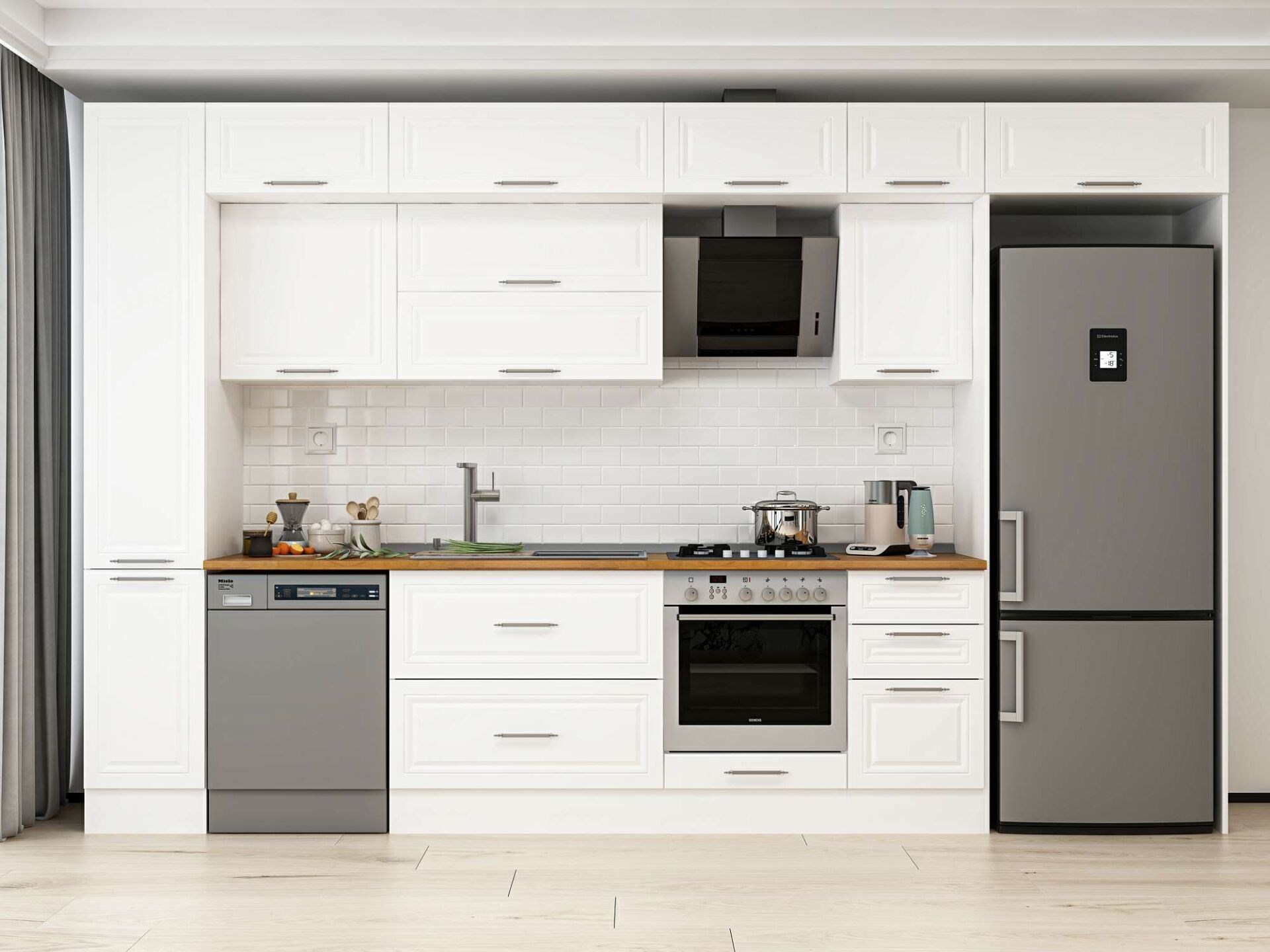 Alvinka 375X240 Cm Klasik Mebran Mutfak Dolabı Mbb-E90B40S45-2