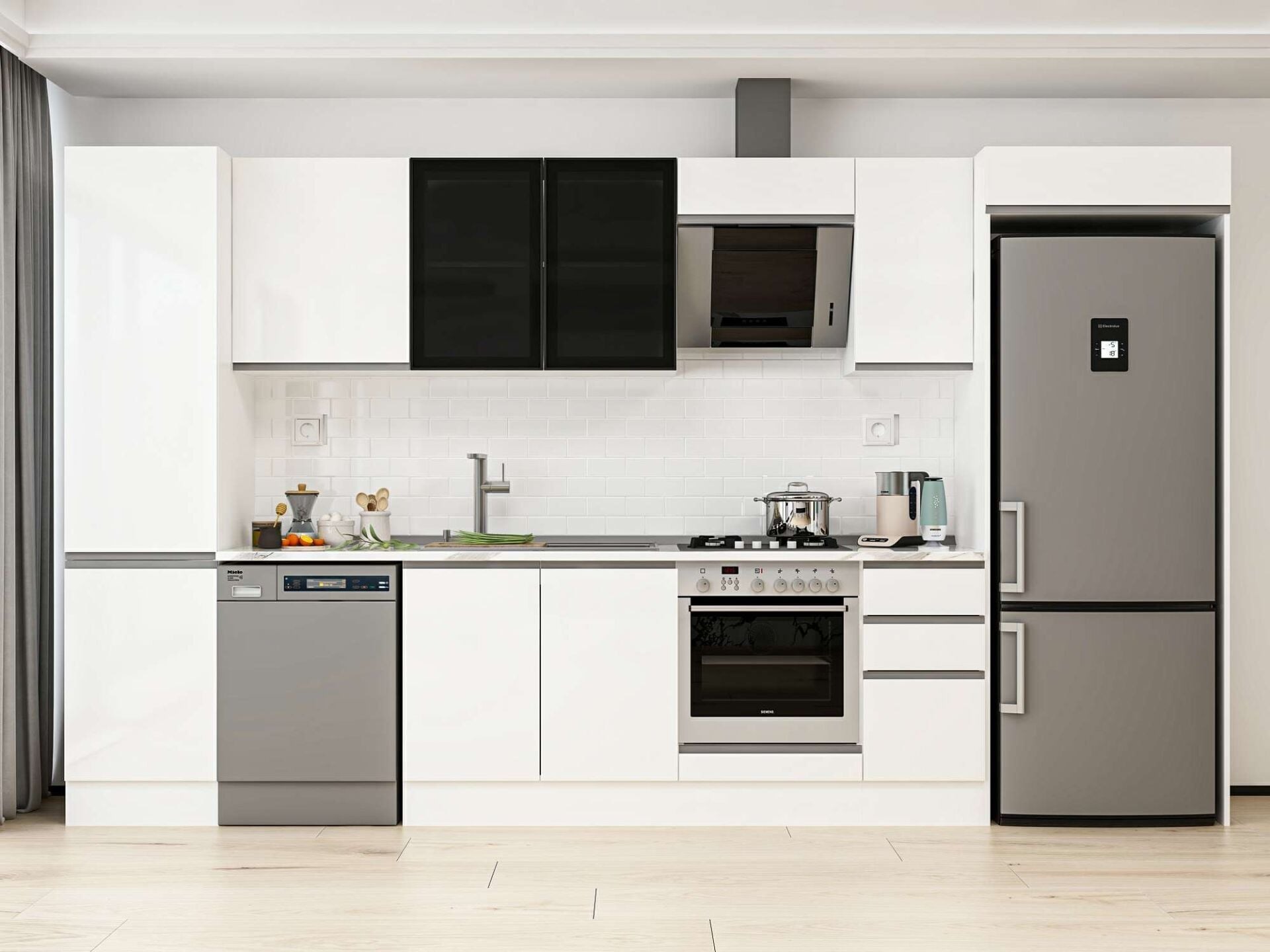 Alvinka 380X222 Cm High Gloss Mutfak Dolabı Mbb-E90B50S40-3