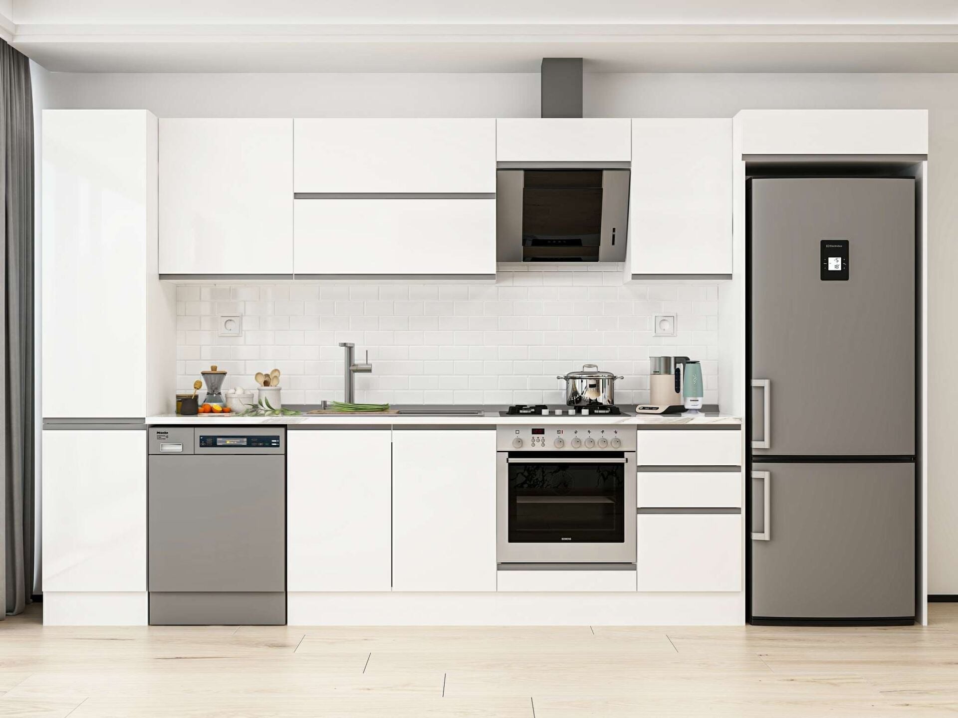 Alvinka 380X222 Cm High Gloss Mutfak Dolabı Mbb-E90B45S45-2