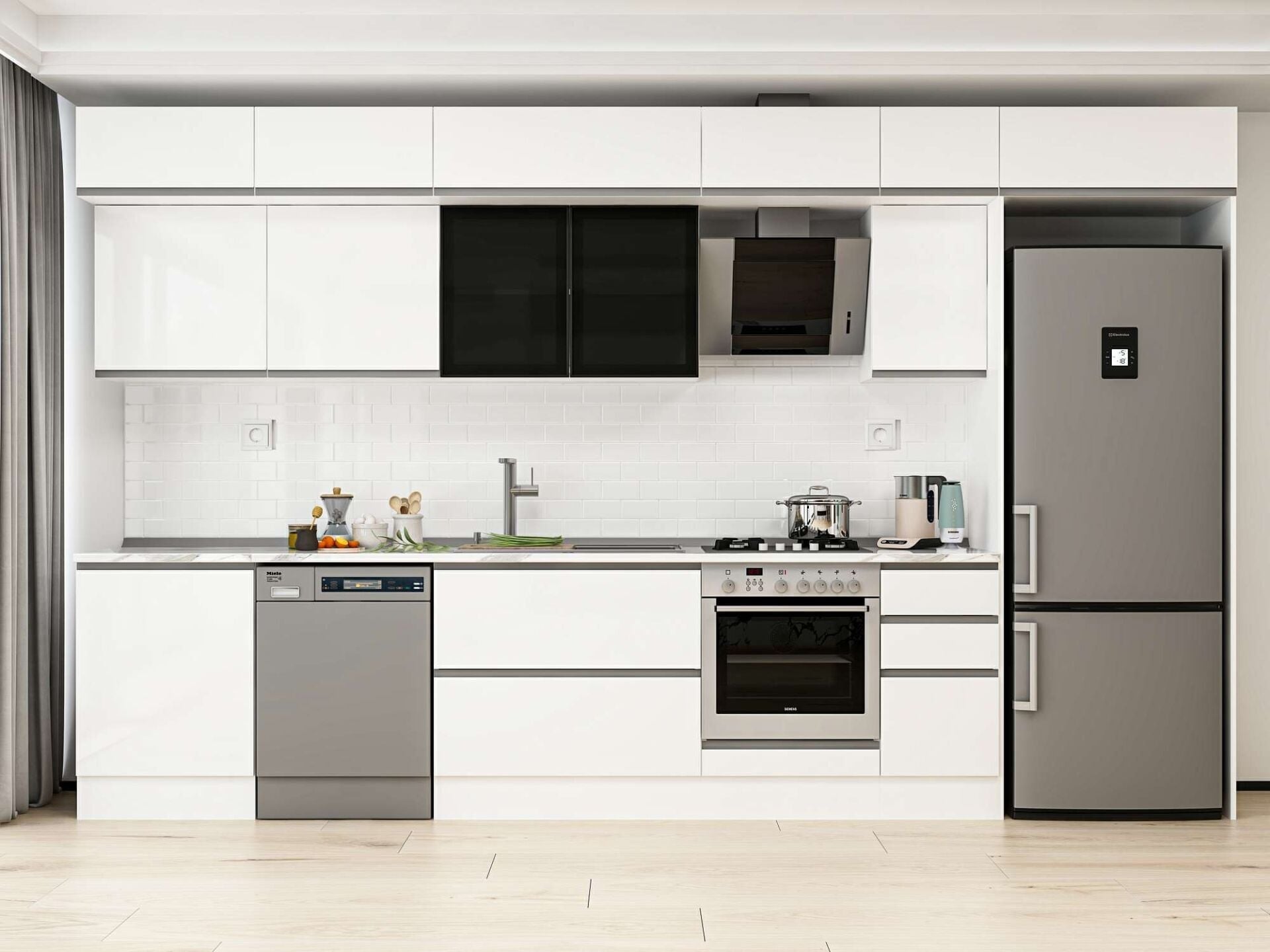 Alvinka 380X240 Cm High Gloss Mutfak Dolabı Mb-E80S60S40-3