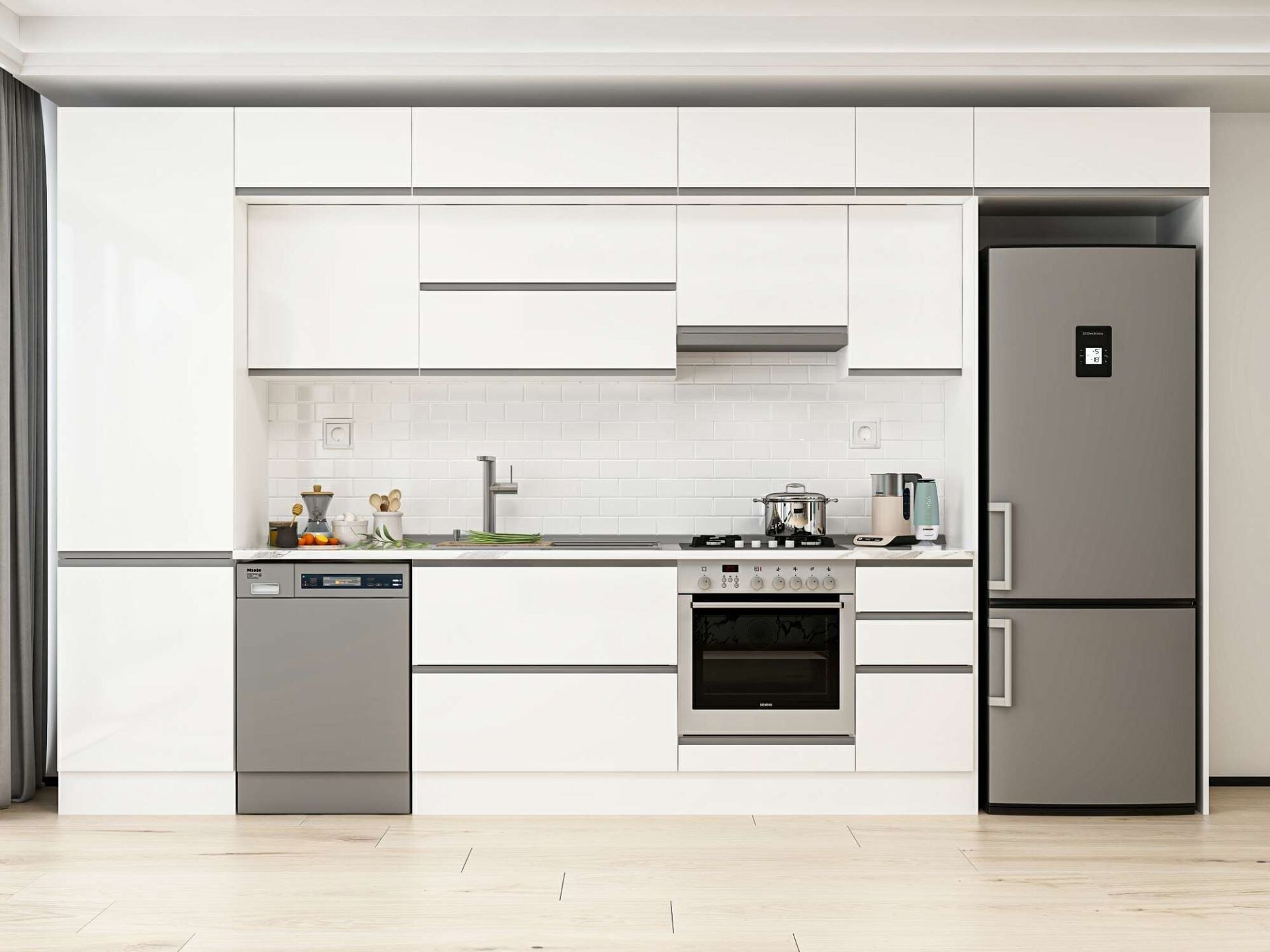 Alvinka 380X240 Cm High Gloss Mutfak Dolabı Mbb-E80B60S40-1
