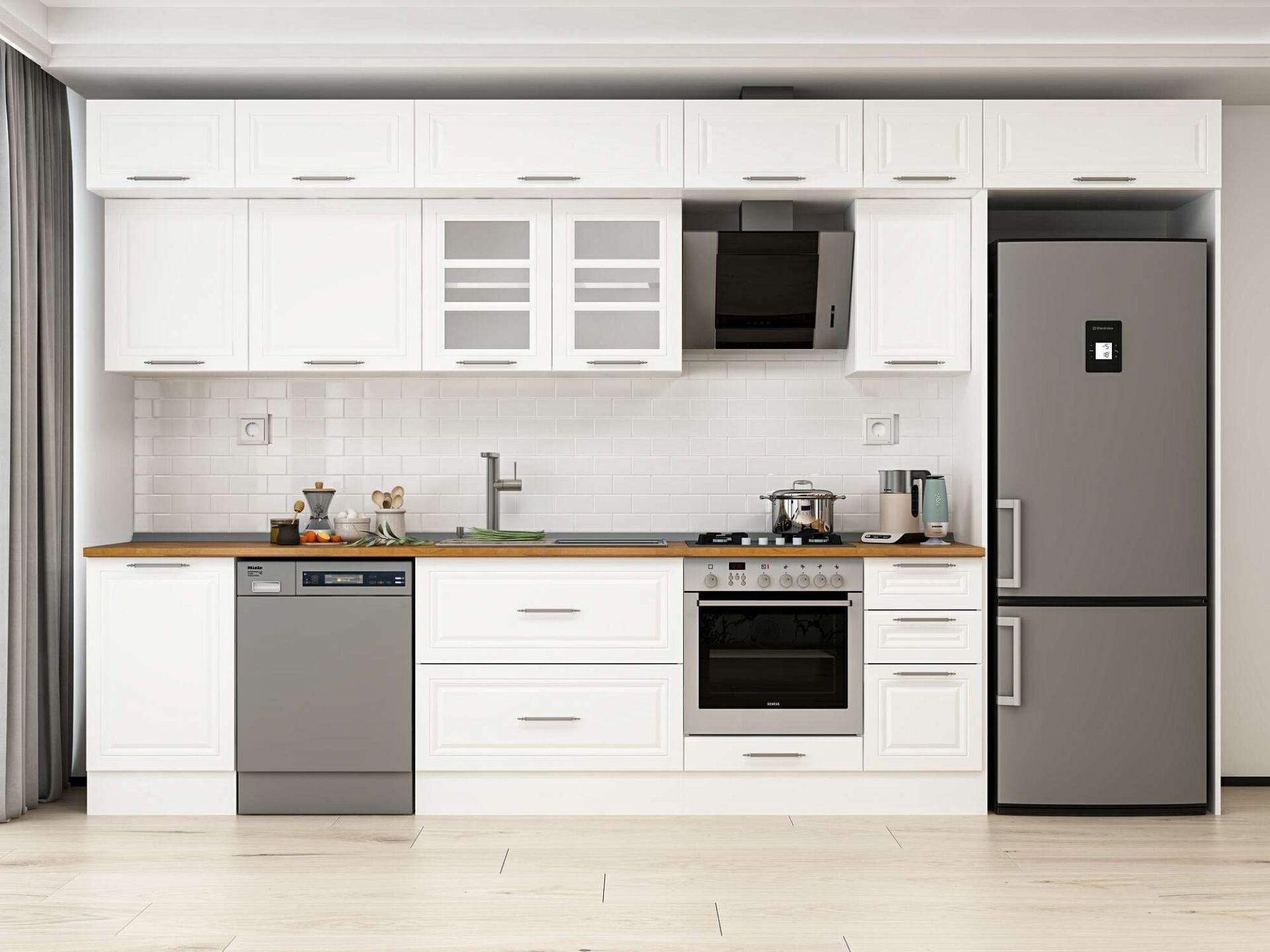 Alvinka 380X240 Cm Klasik Mebran Mutfak Dolabı Mb-E90S50S40-3