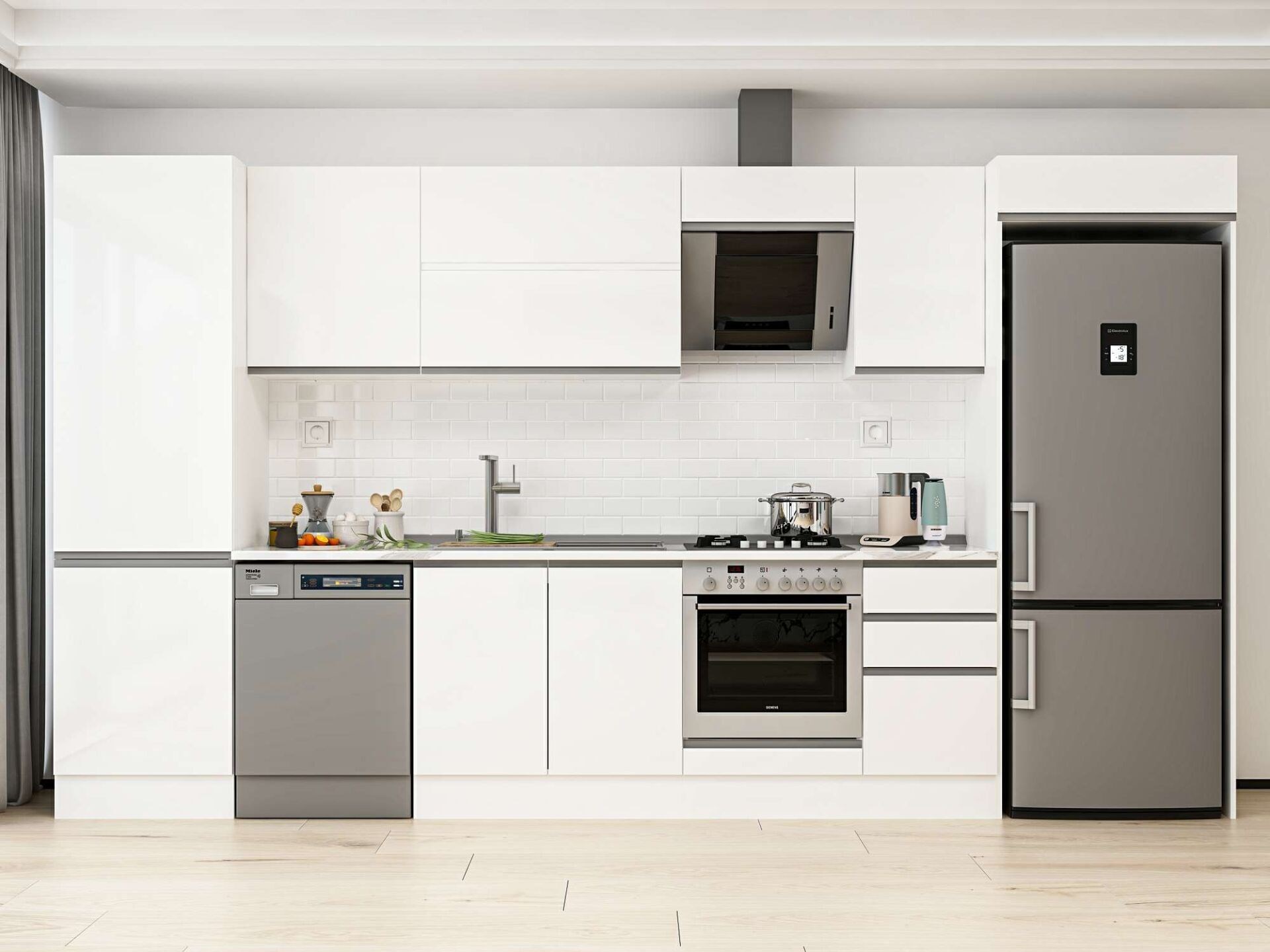 Alvinka 385X222 Cm High Gloss Mutfak Dolabı Mbb-E80B60S45-2