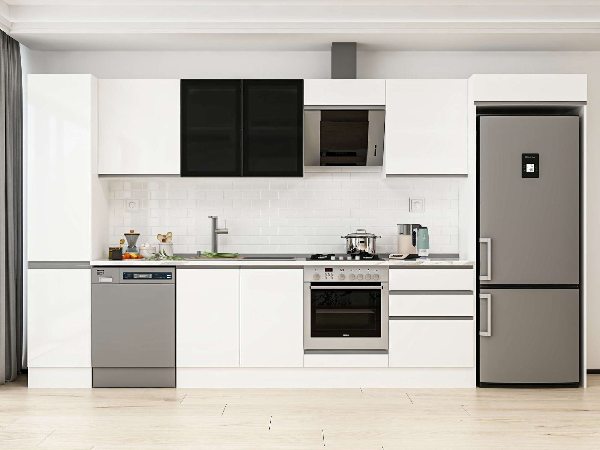 Alvinka 385X222 Cm High Gloss Mutfak Dolabı Mbb-E80B45S60-3