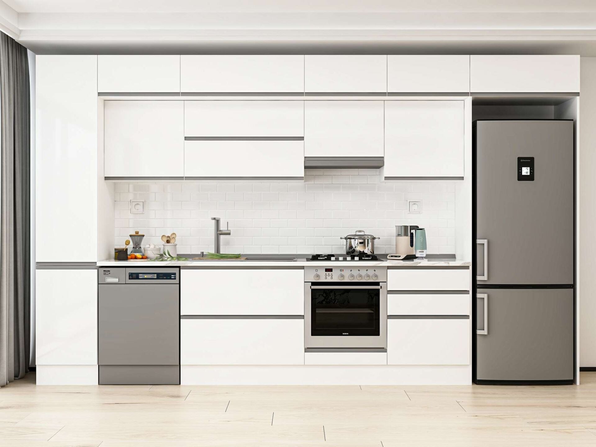 Alvinka 385X240 Cm High Gloss Mutfak Dolabı Mbb-E80B45S60-1