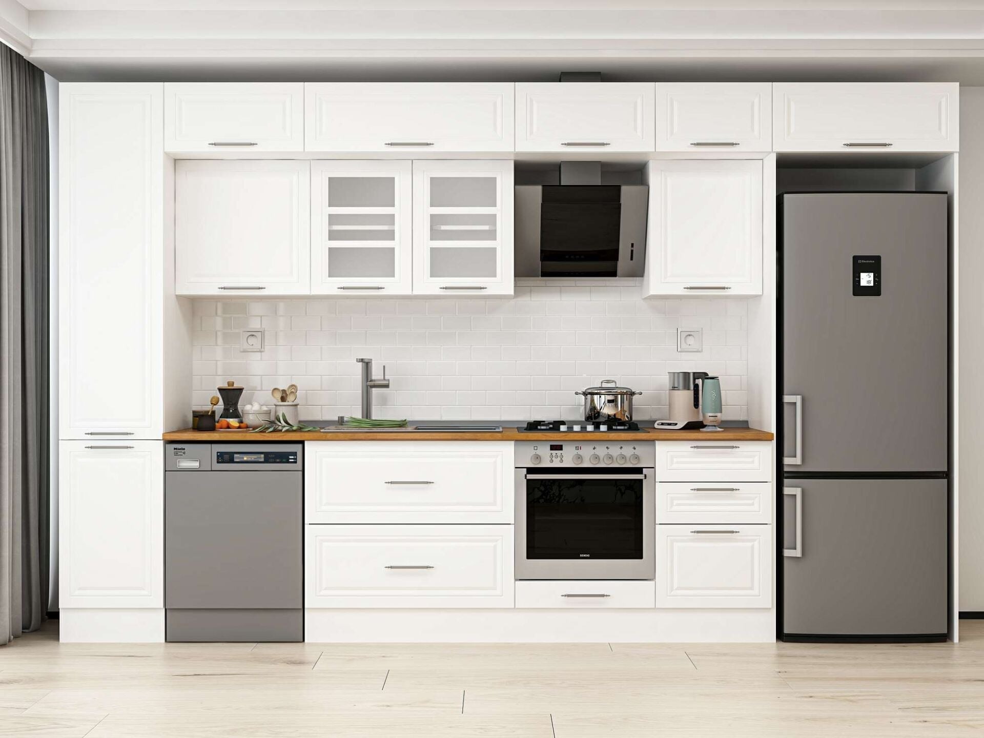 Alvinka 385X240 Cm Klasik Mebran Mutfak Dolabı Mbb-E90B45S50-3