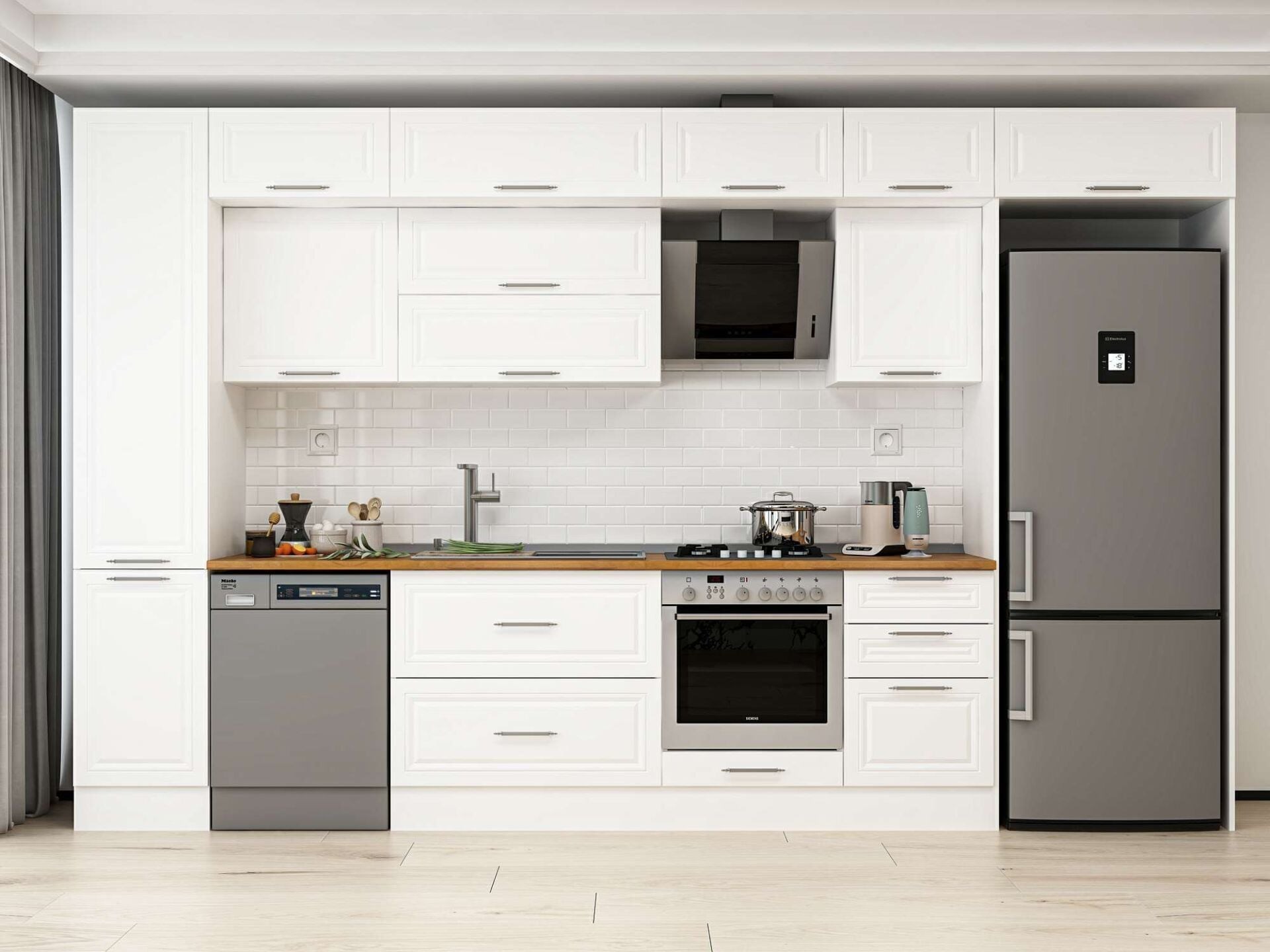 Alvinka 385X240 Cm Klasik Mebran Mutfak Dolabı Mbb-E90B45S50-2